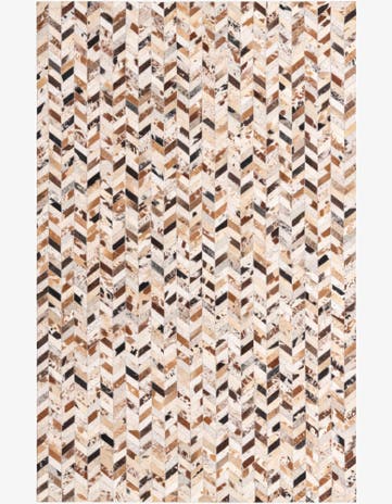 5' 2 x 8' Cowhide Leather Rug