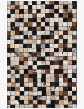 2' x 3' 1 Cowhide Leather Rug