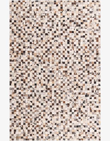 5' 2 x 8' Cowhide Leather Rug