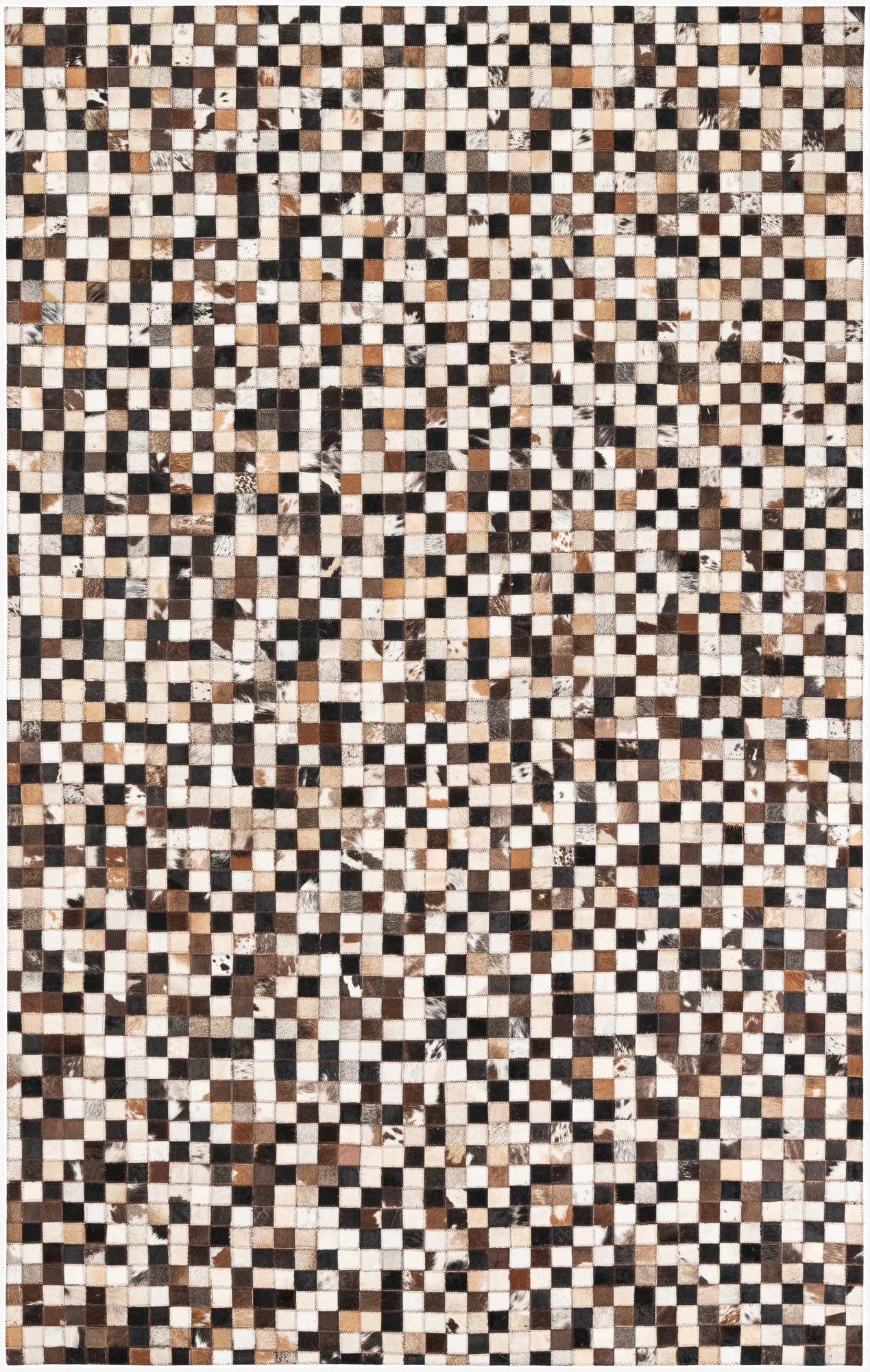 5' 1 x 8' Cowhide Leather Rug