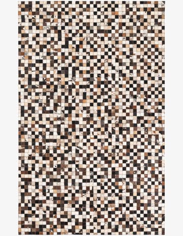 5' 1 x 8' Cowhide Leather Rug