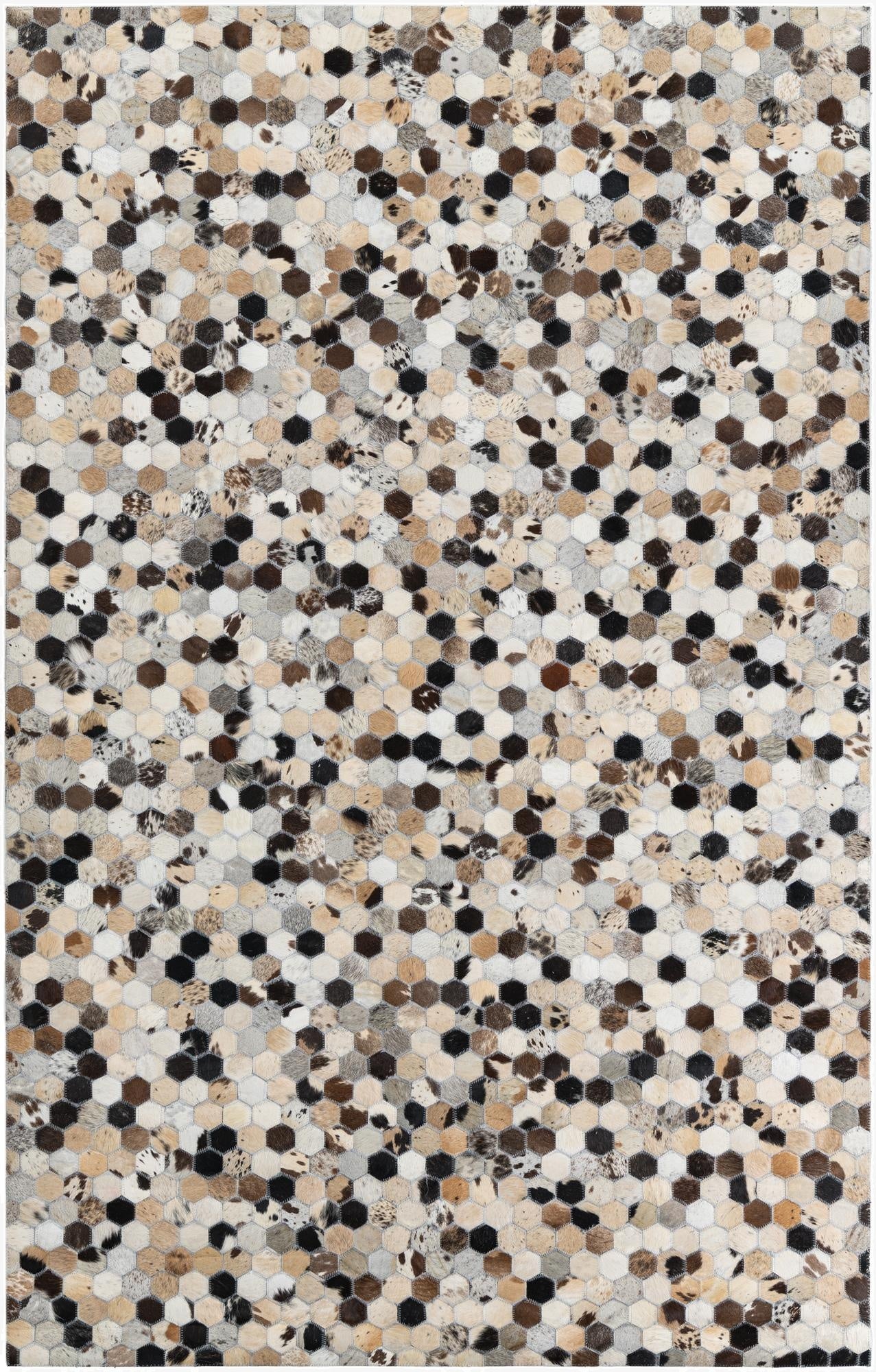 5' 1 x 8' Cowhide Leather Rug