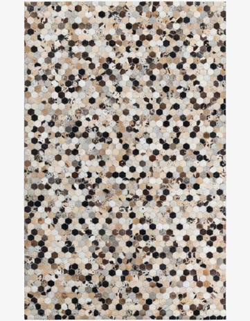 5' 1 x 8' Cowhide Leather Rug