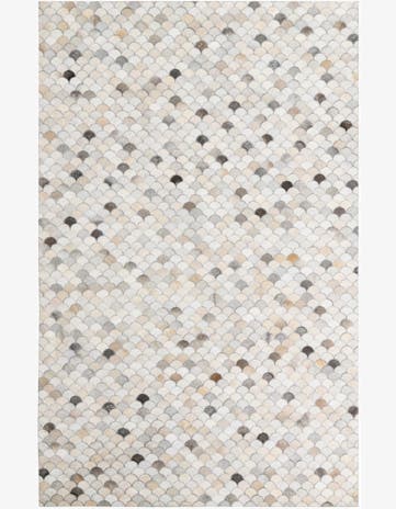 5' 2 x 8' 1 Cowhide Leather Rug
