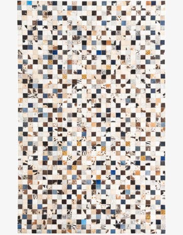 5' 1 x 8' Cowhide Leather Rug