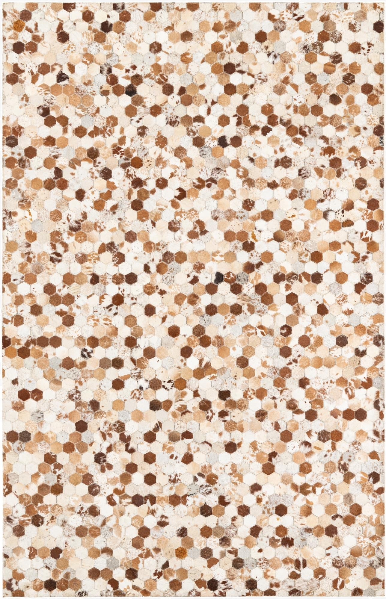 5' 2 x 8' 1 Cowhide Leather Rug