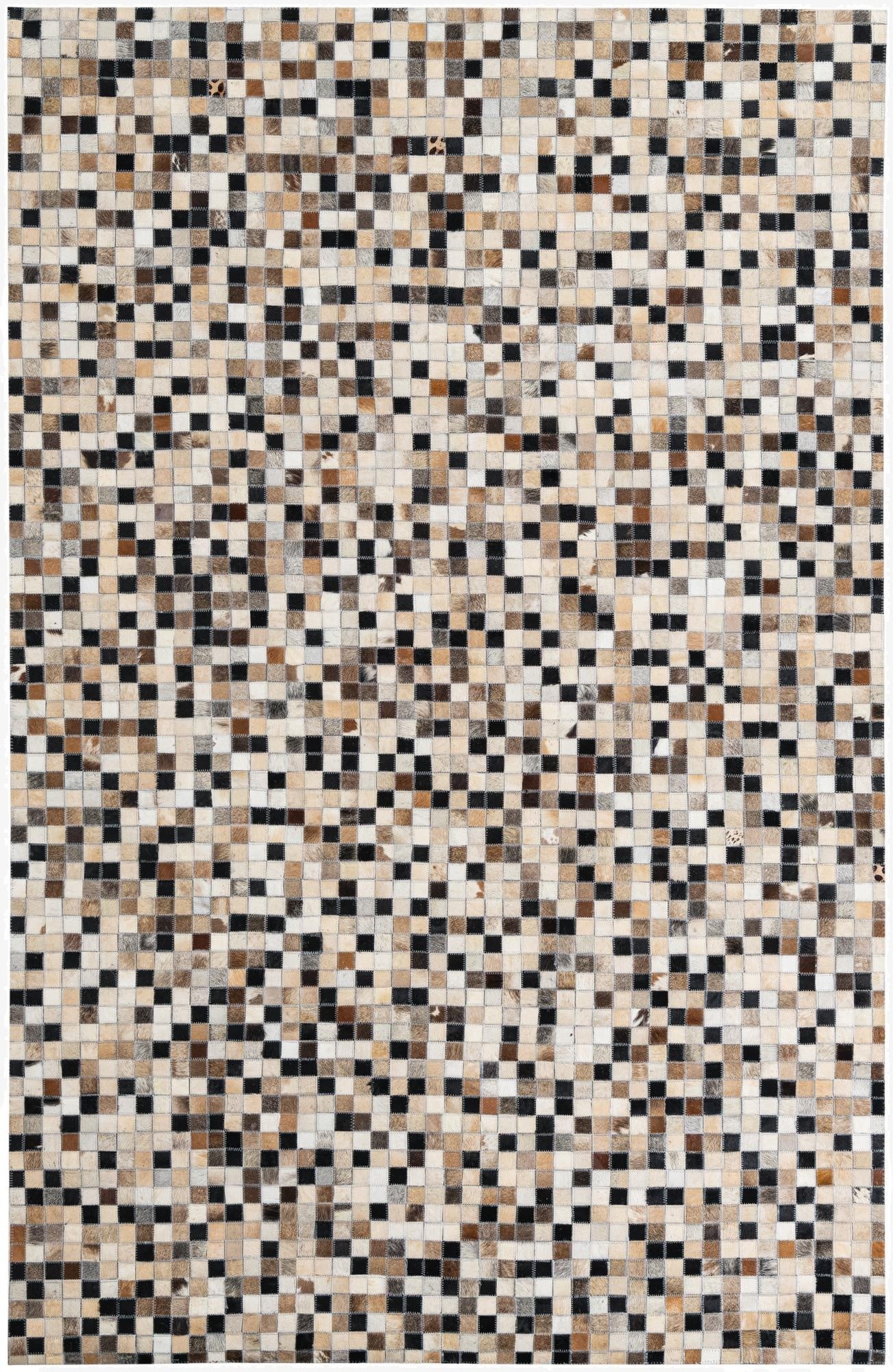 5' 1 x 7' 10 Cowhide Leather Rug