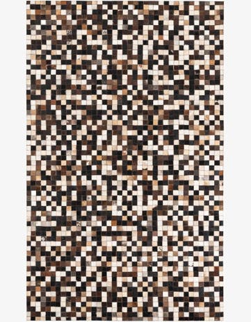 4' 9 x 8' Cowhide Leather Rug