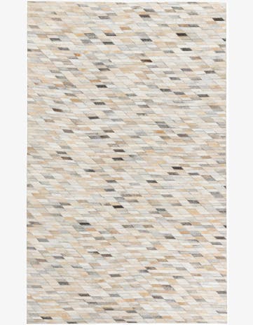 4' 10 x 7' 8 Cowhide Leather Rug