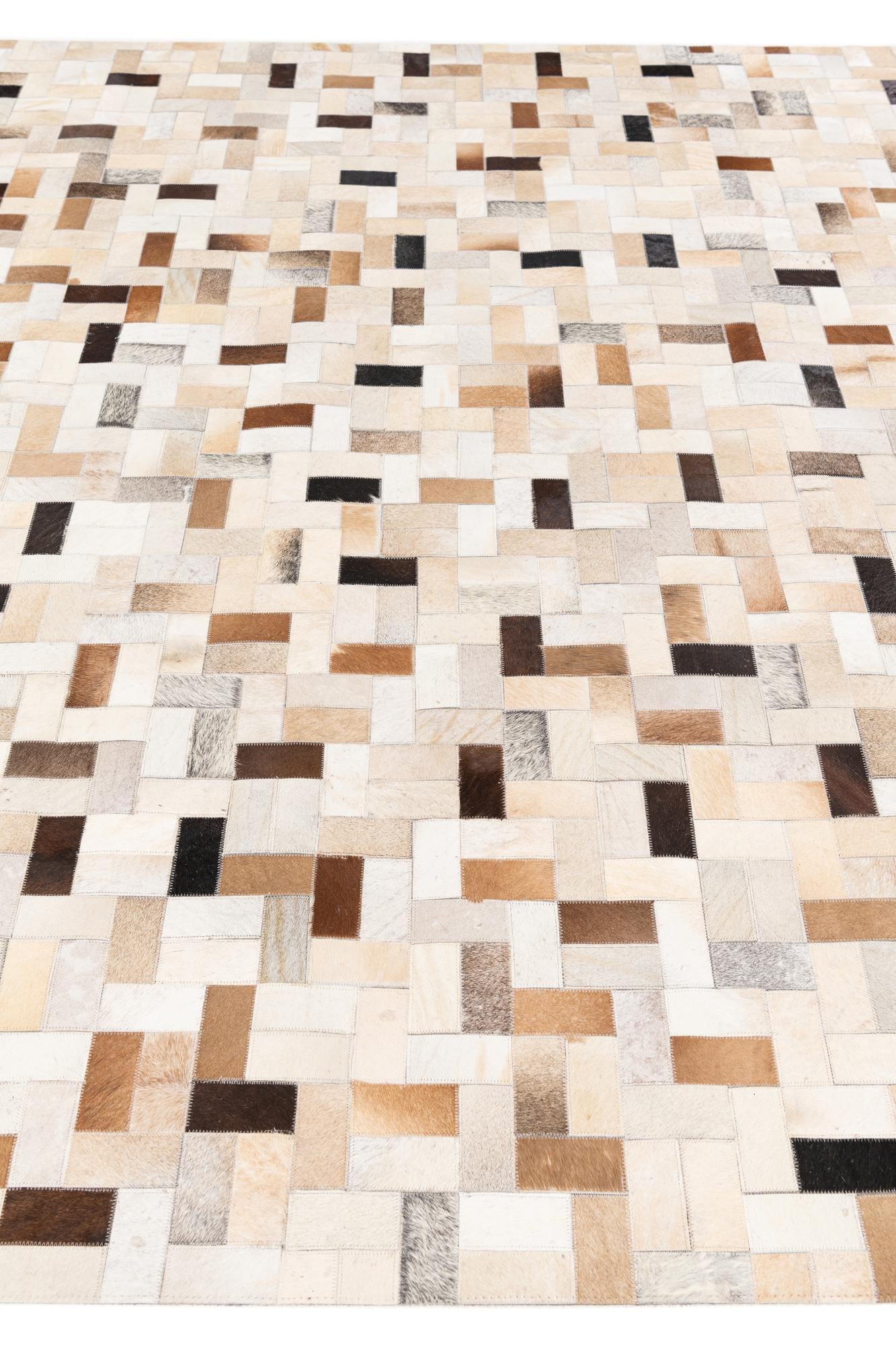 7' 11 x 9' 10 Cowhide Stocks Rug