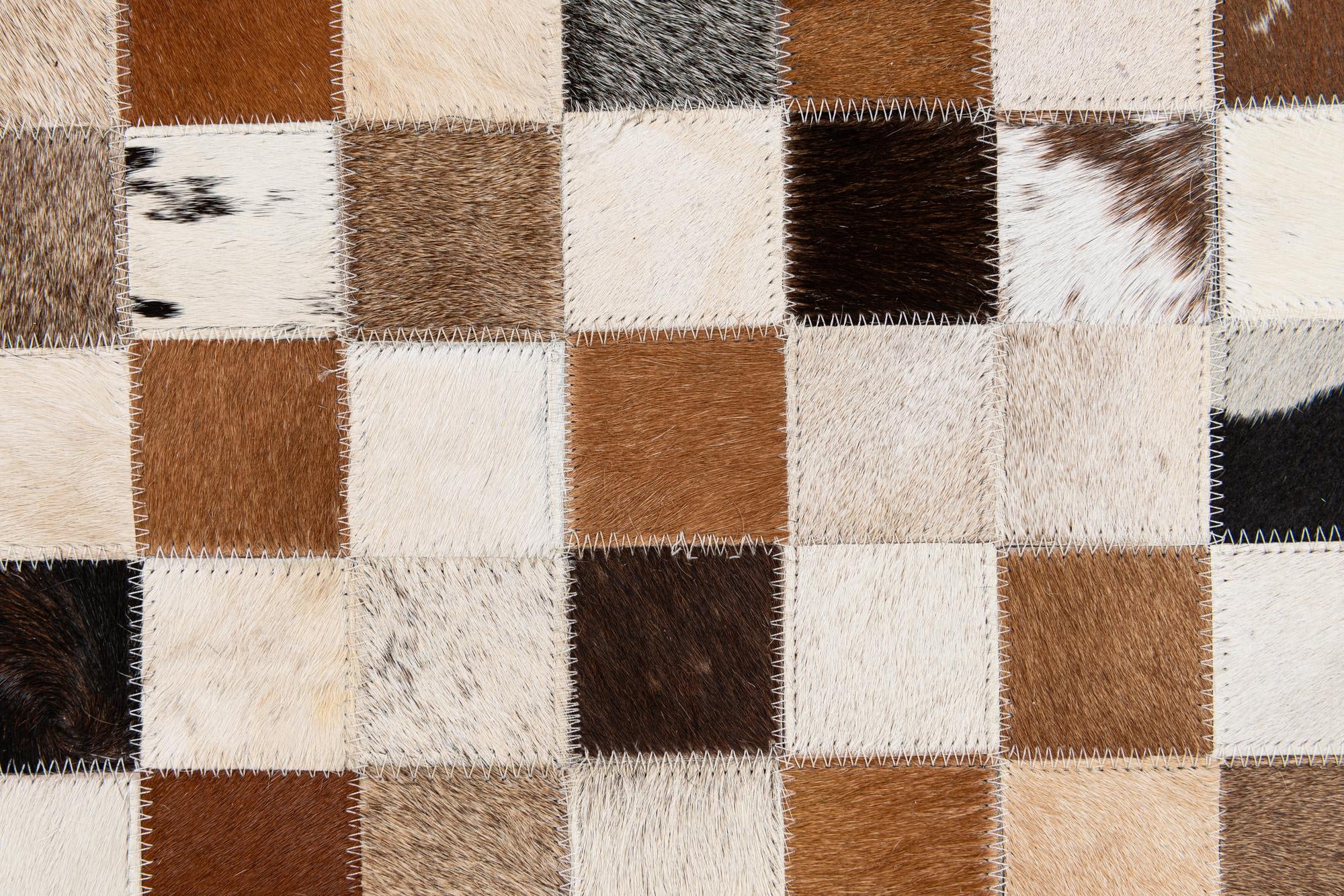 7' 11 x 9' 9 Cowhide Stocks Rug