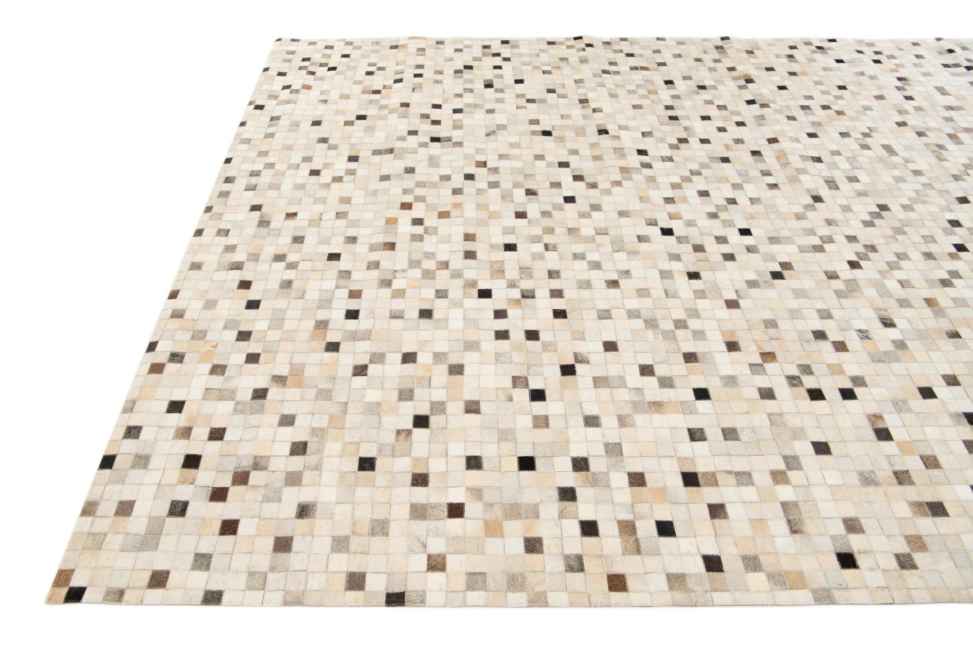 8' 1 x 9' 11 Cowhide Stocks Rug