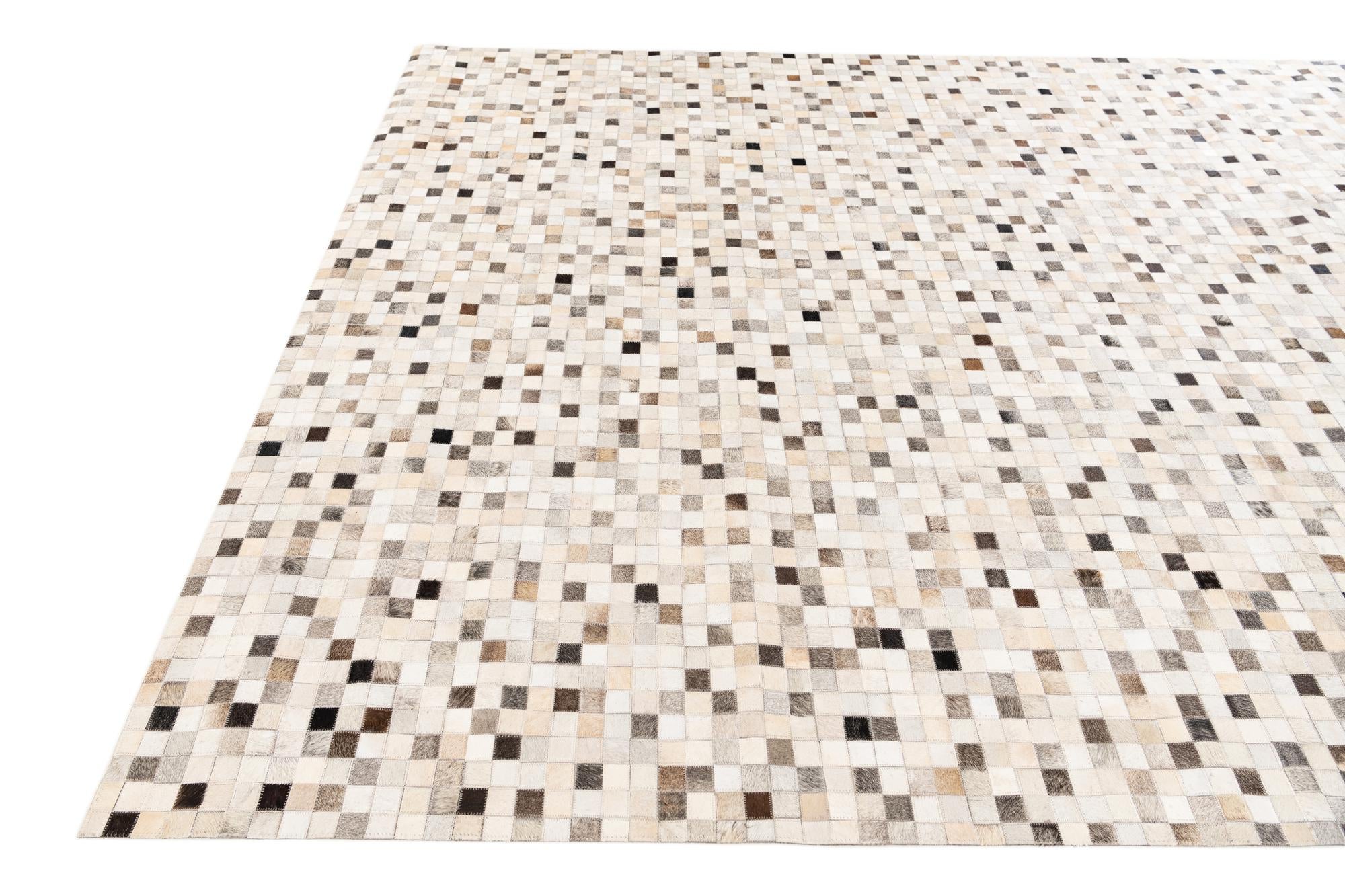 7' 11 x 9' 11 Cowhide Stocks Rug