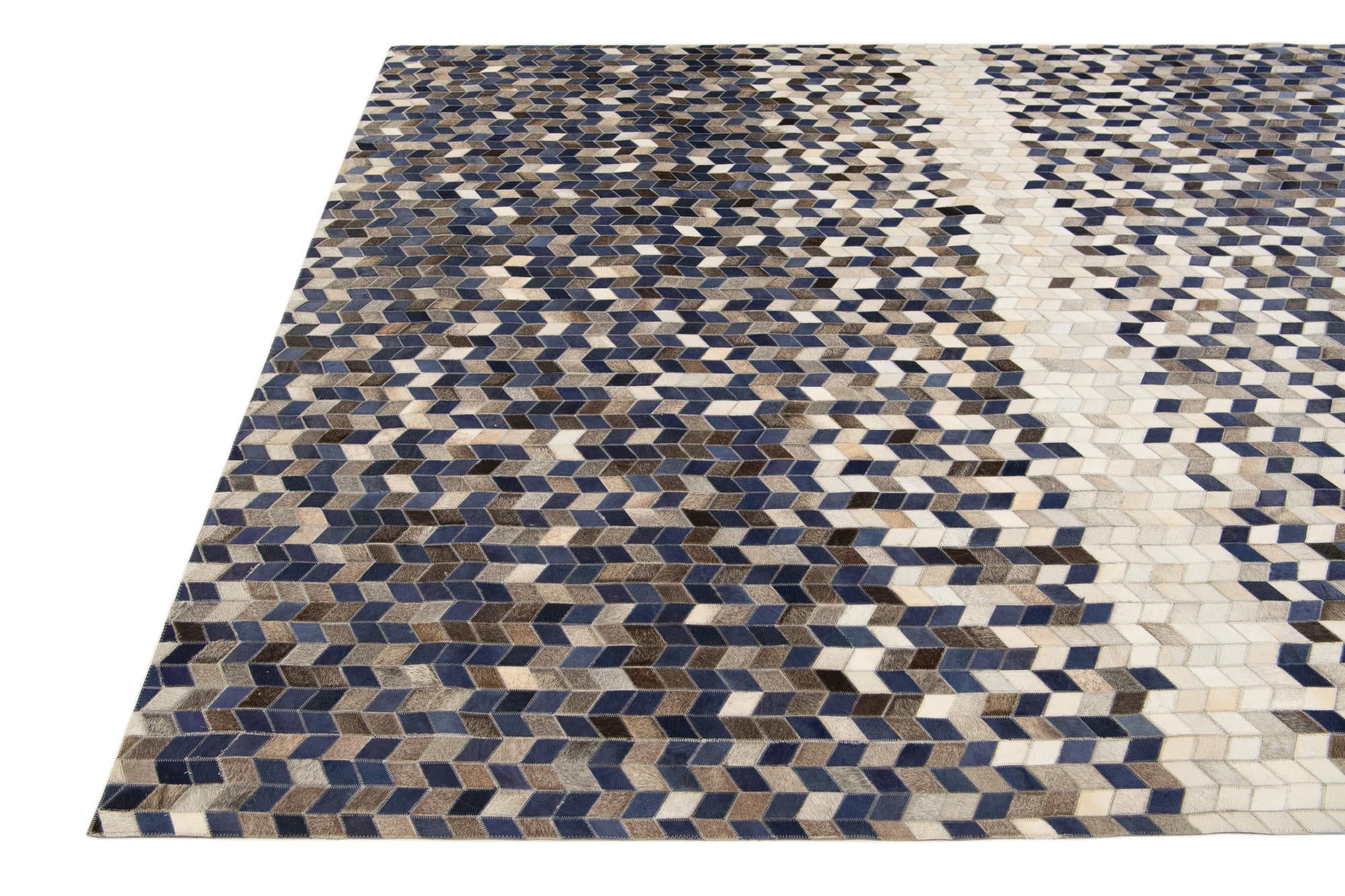 8' 2 x 9' Cowhide Stocks Rug