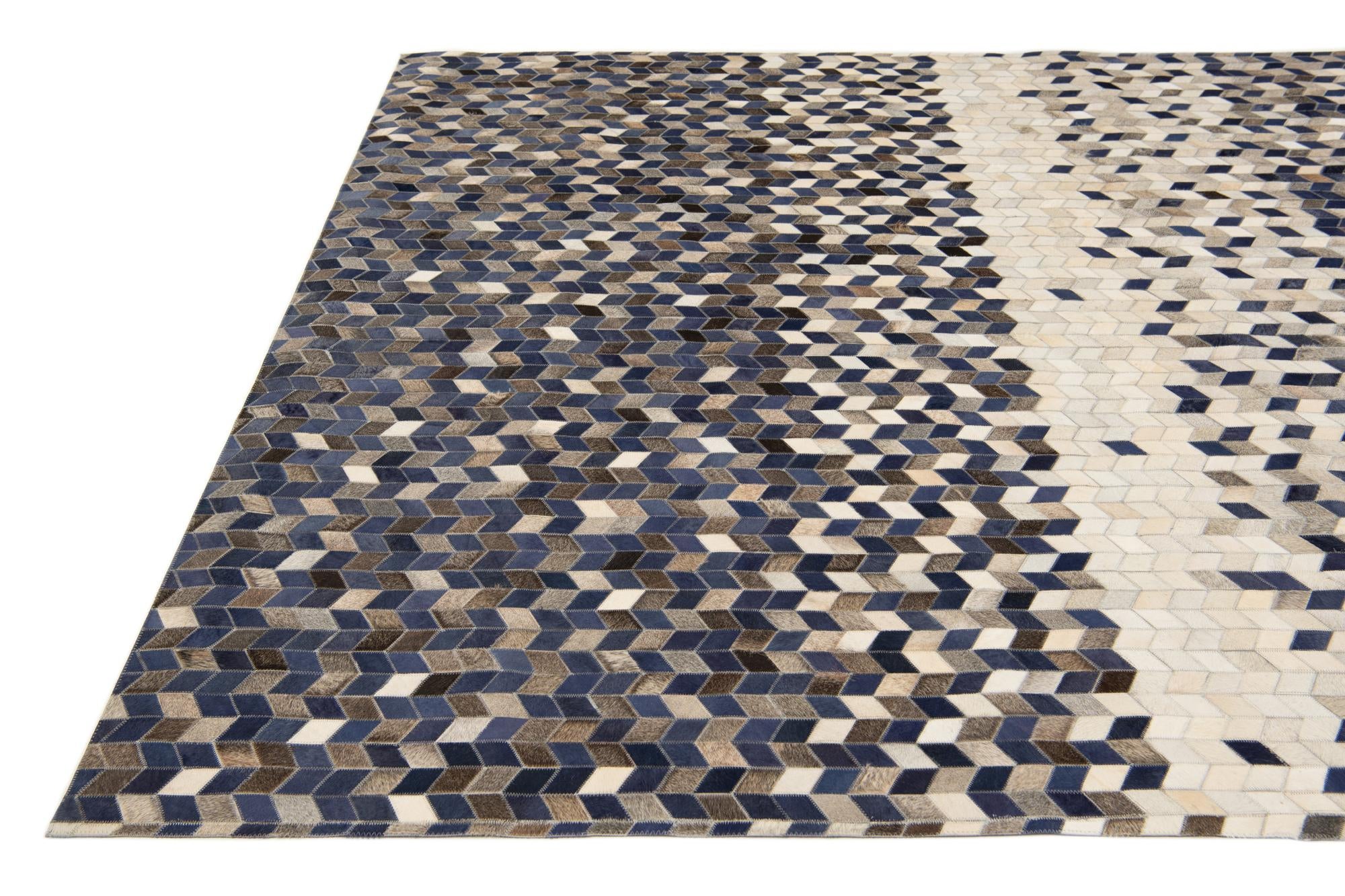 8' x 9' 11 Cowhide Stocks Rug