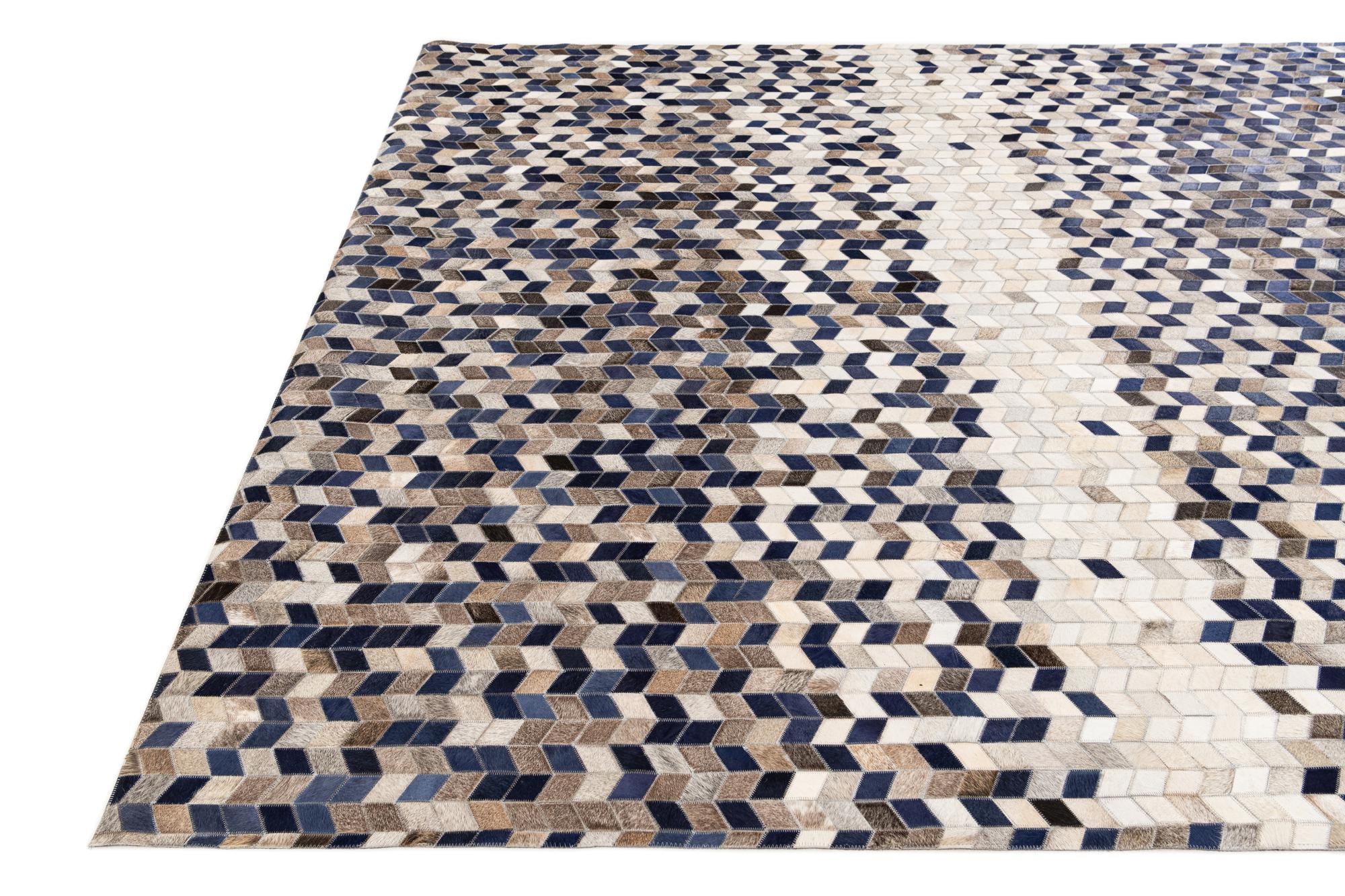 8' 1 x 10' Cowhide Stocks Rug