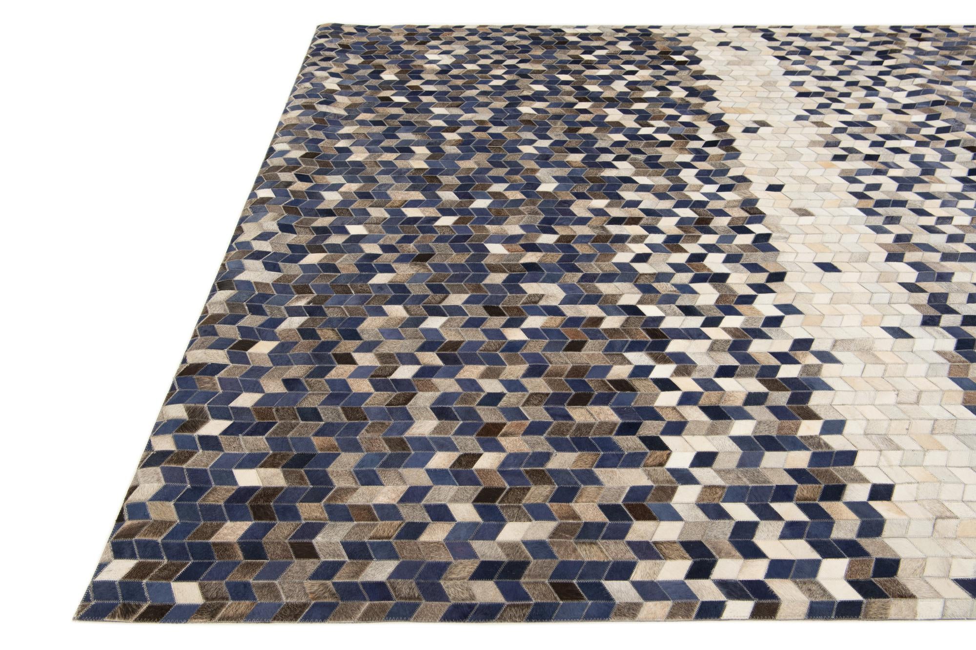 8' 1 x 9' 11 Cowhide Stocks Rug