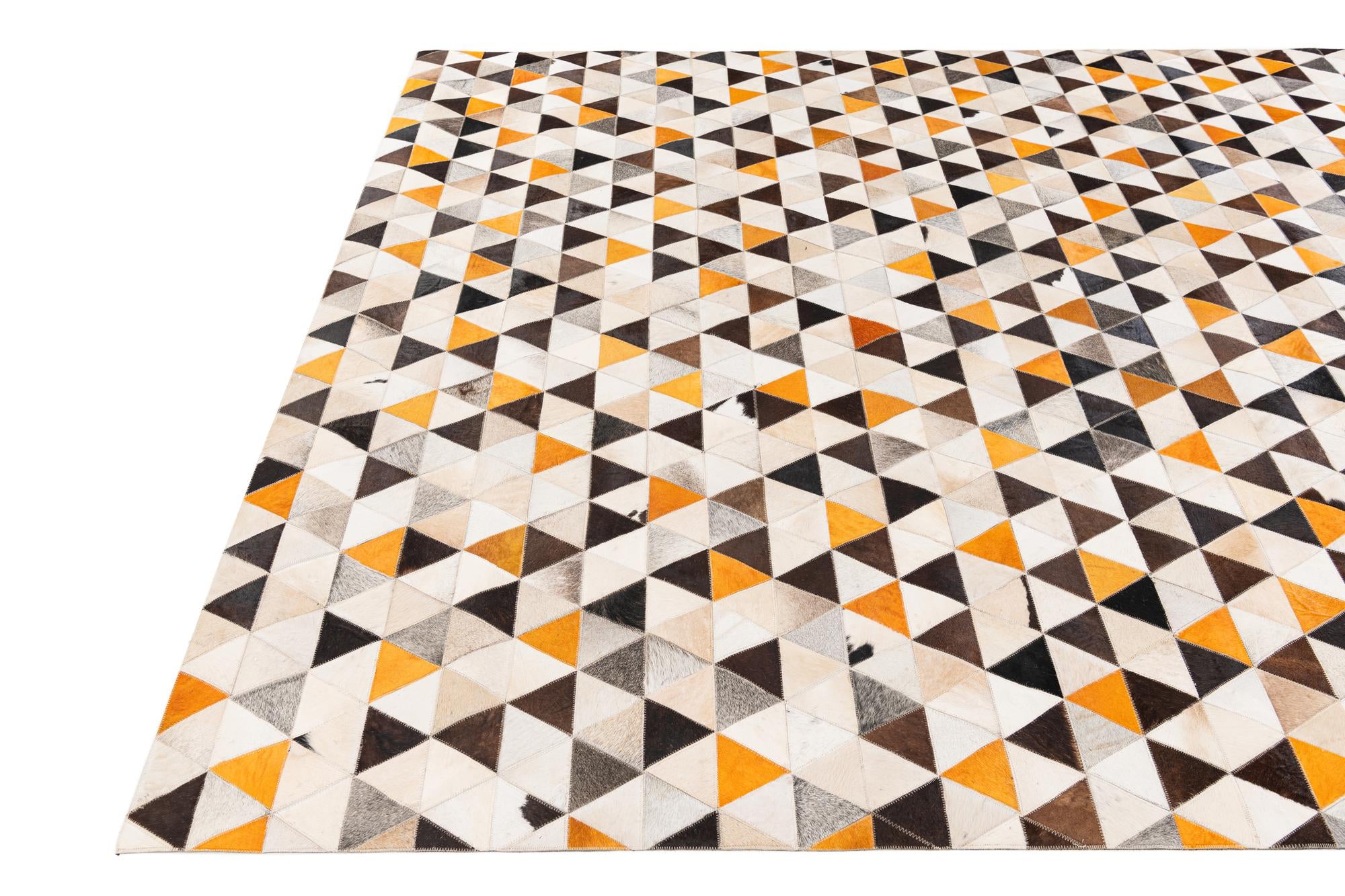 7' 11 x 10' Cowhide Stocks Rug