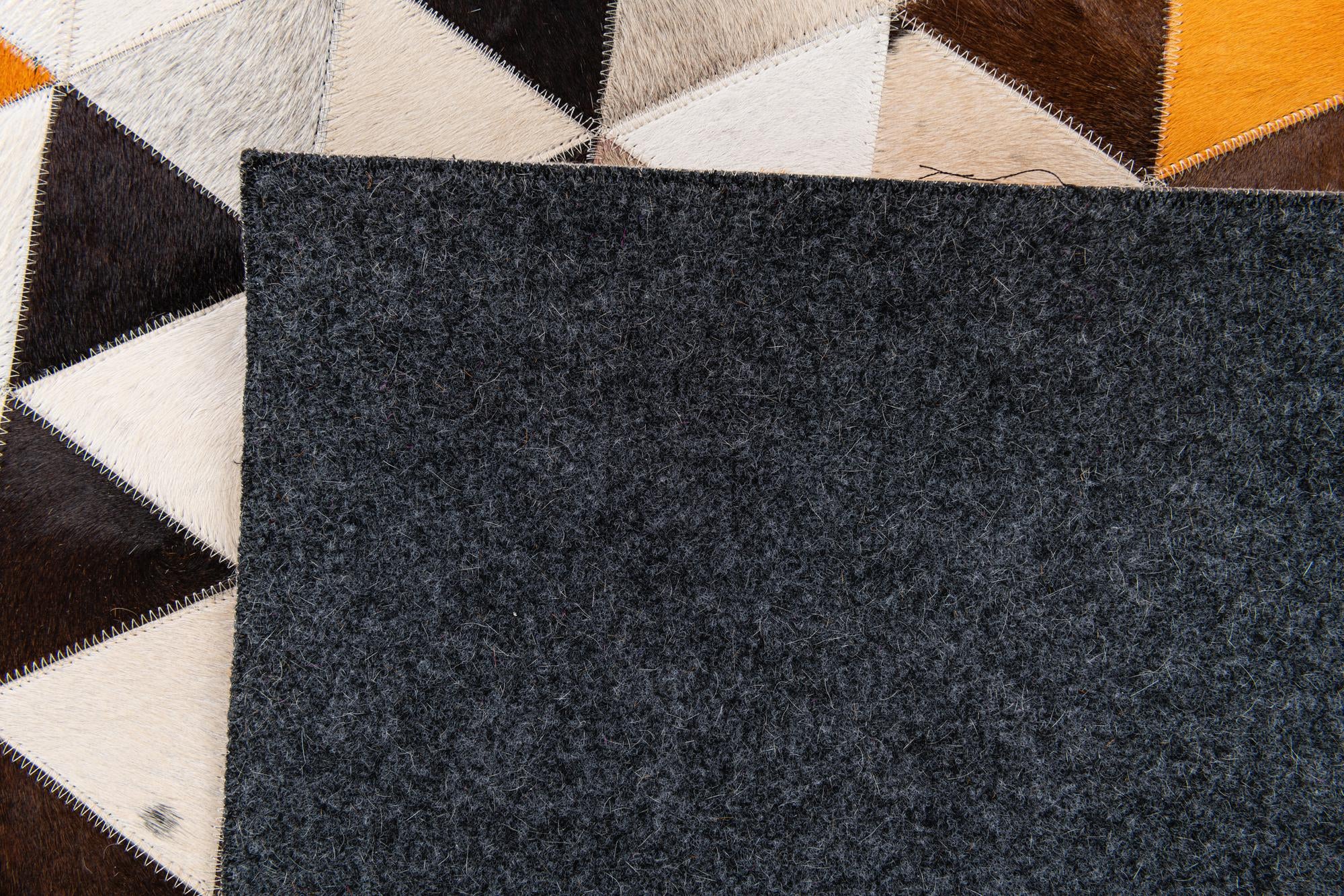 7' 11 x 10' Cowhide Stocks Rug
