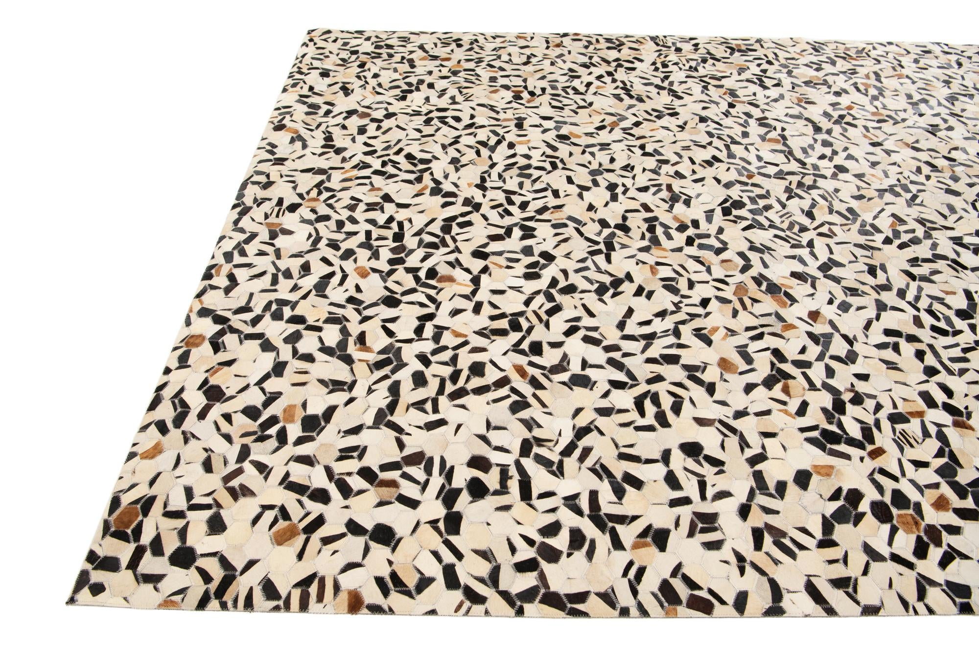 7' 11 x 9' 10 Cowhide Stocks Rug