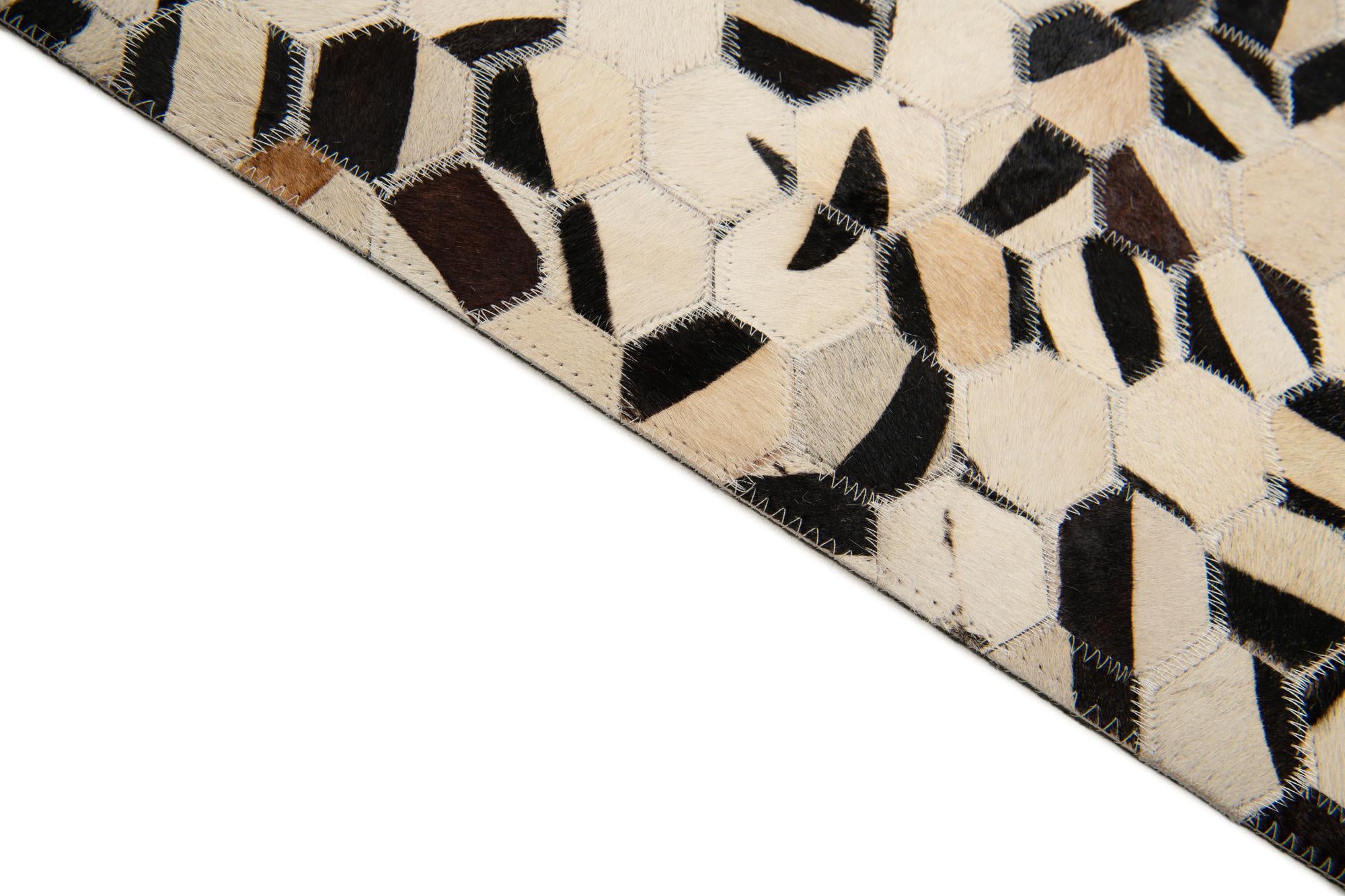 7' 11 x 9' 10 Cowhide Stocks Rug