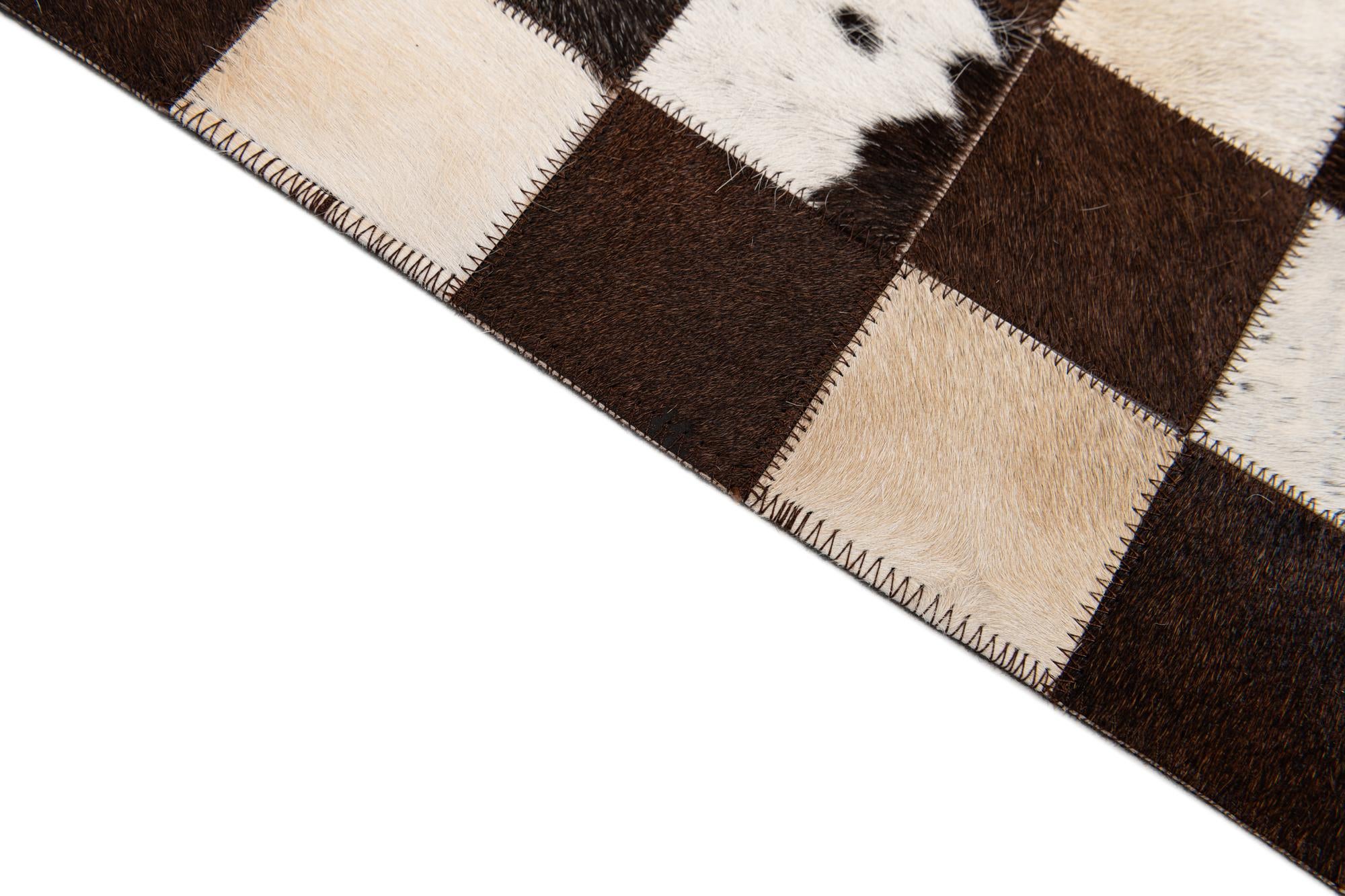 7' 11 x 9' 9 Cowhide Stocks Rug