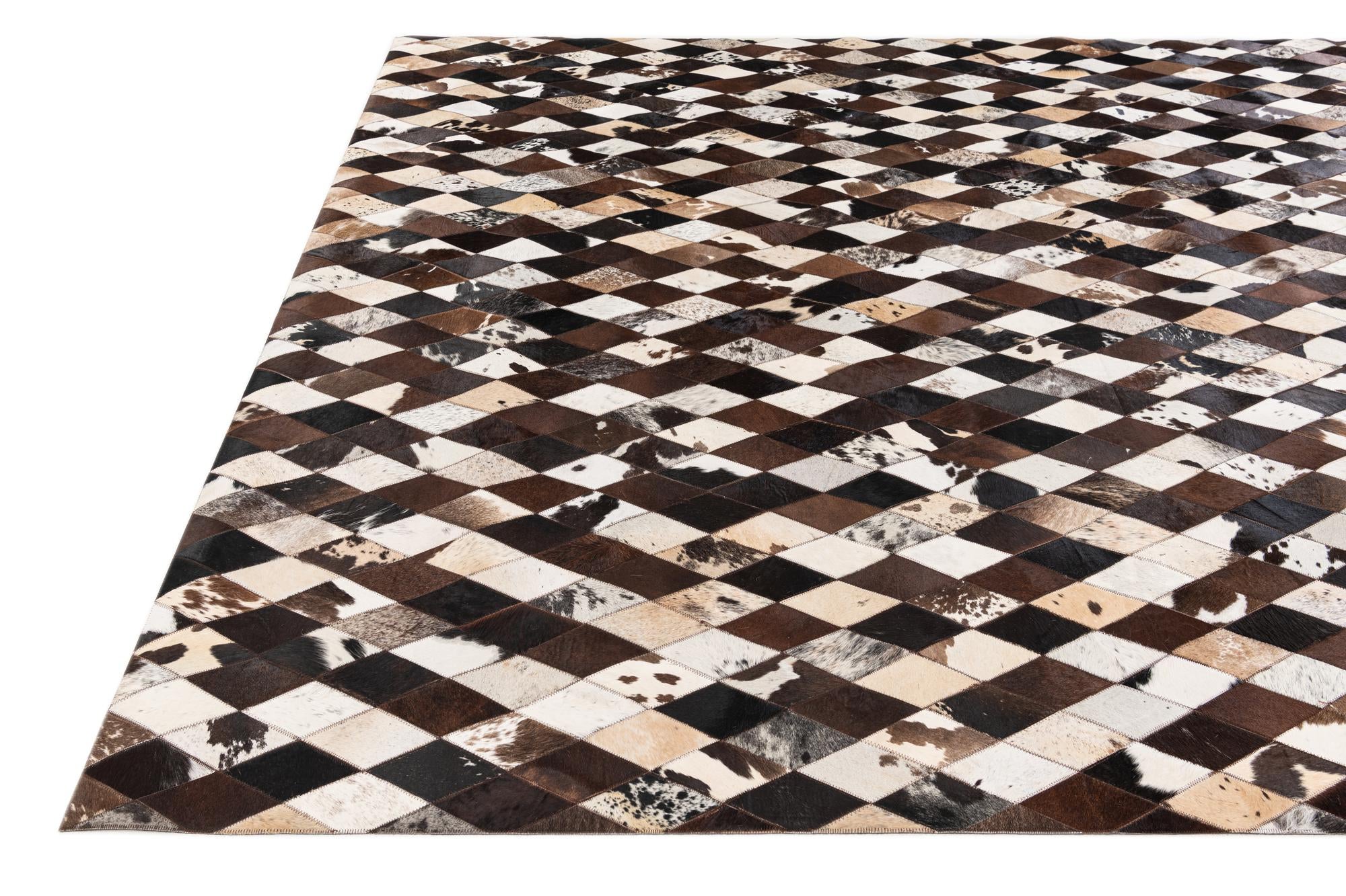 8' 2 x 10' 2 Cowhide Stocks Rug