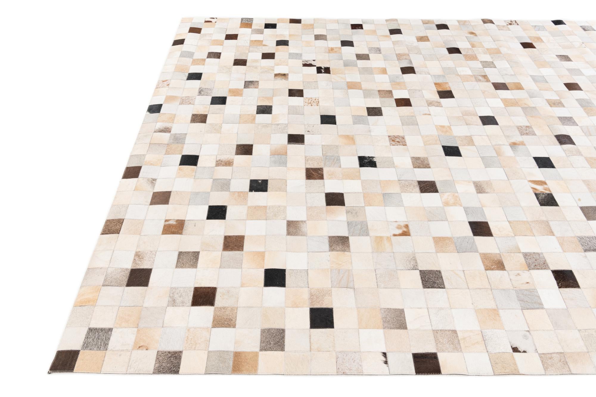 7' 11 x 9' 10 Cowhide Stocks Rug