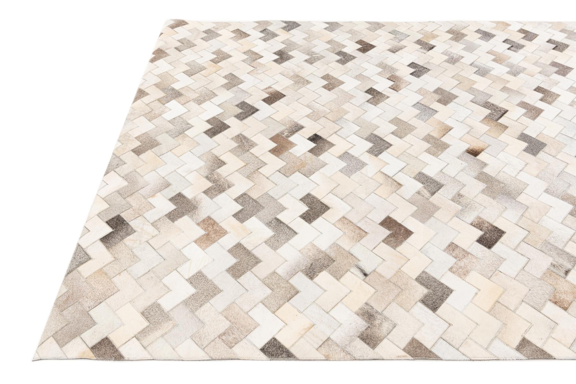 6' x 8' 11 Cowhide Stocks Rug