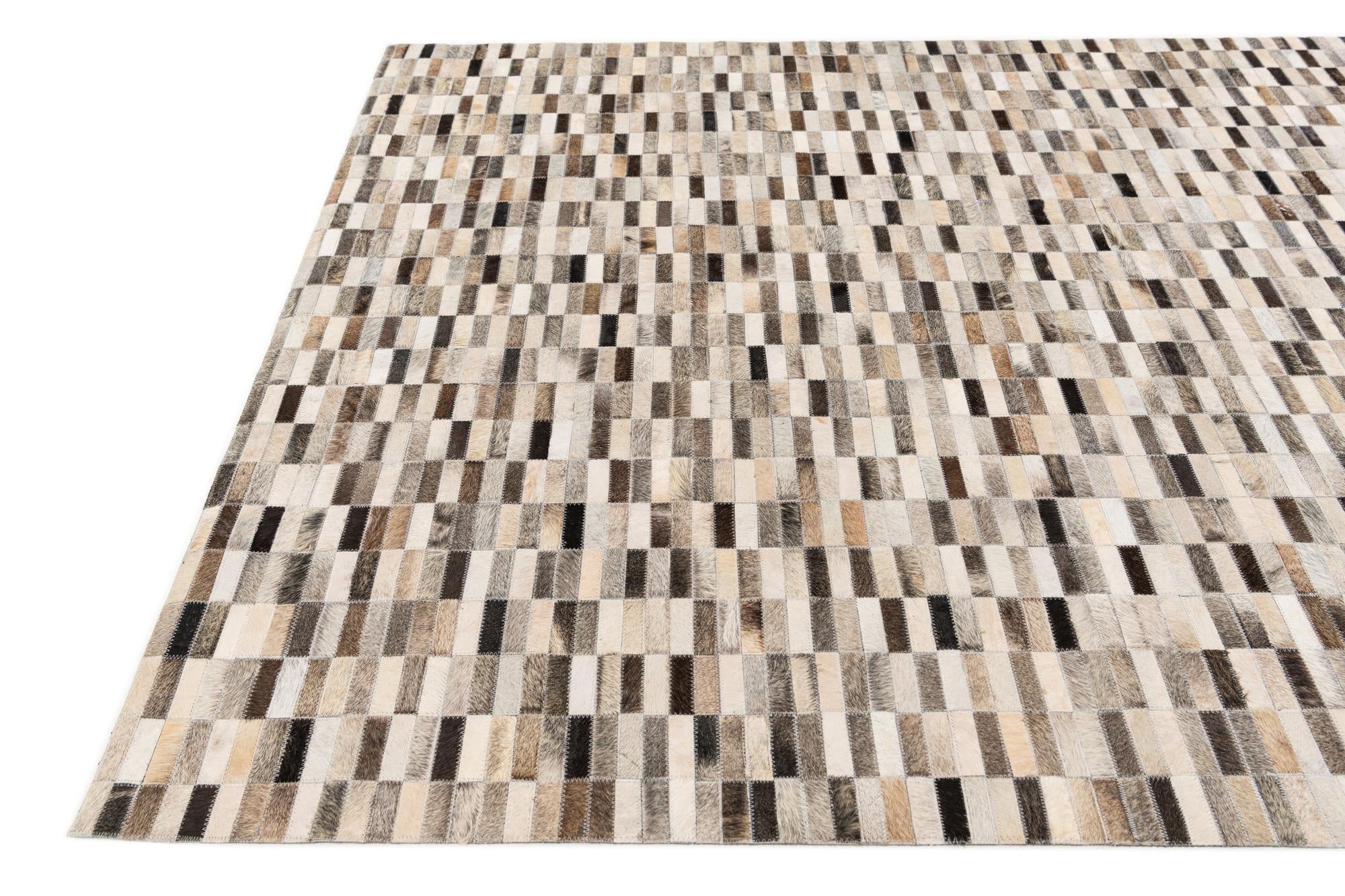 6' x 8' 11 Cowhide Stocks Rug