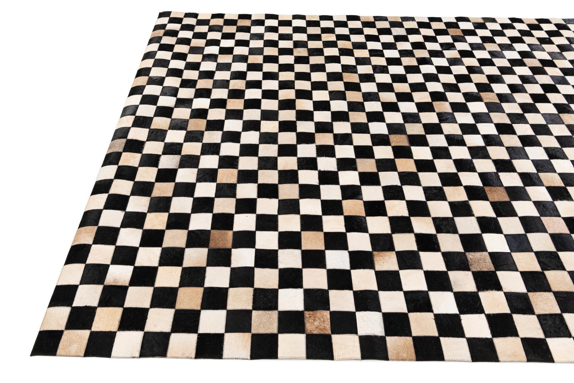 6' 8 x 9' 9 Cowhide Stocks Rug