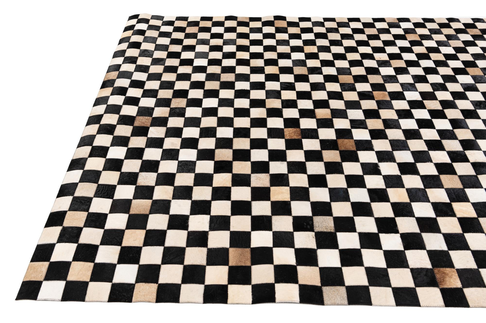 6' 8 x 9' 9 Cowhide Stocks Rug