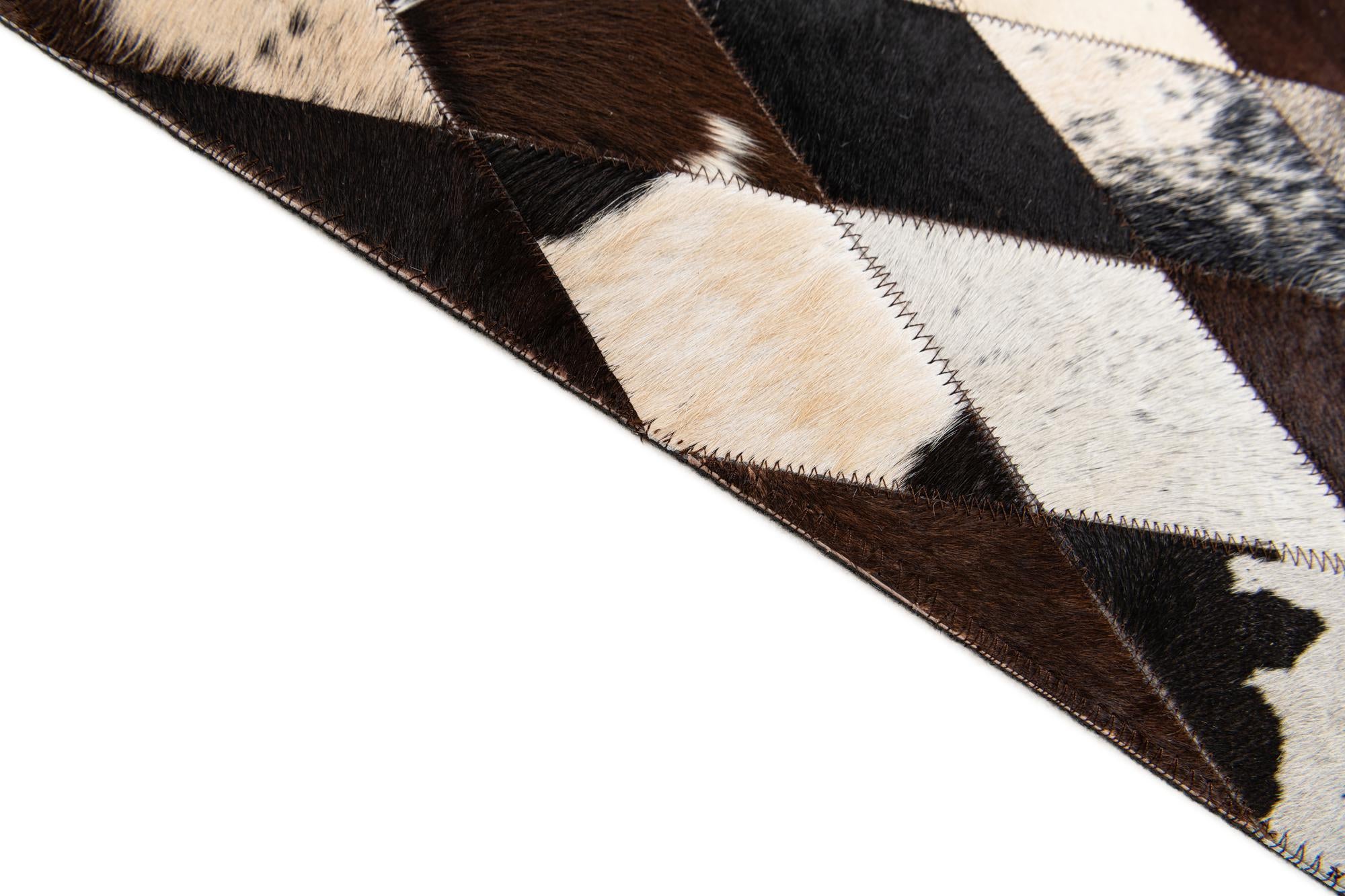 6' 7 x 9' 11 Cowhide Stocks Rug
