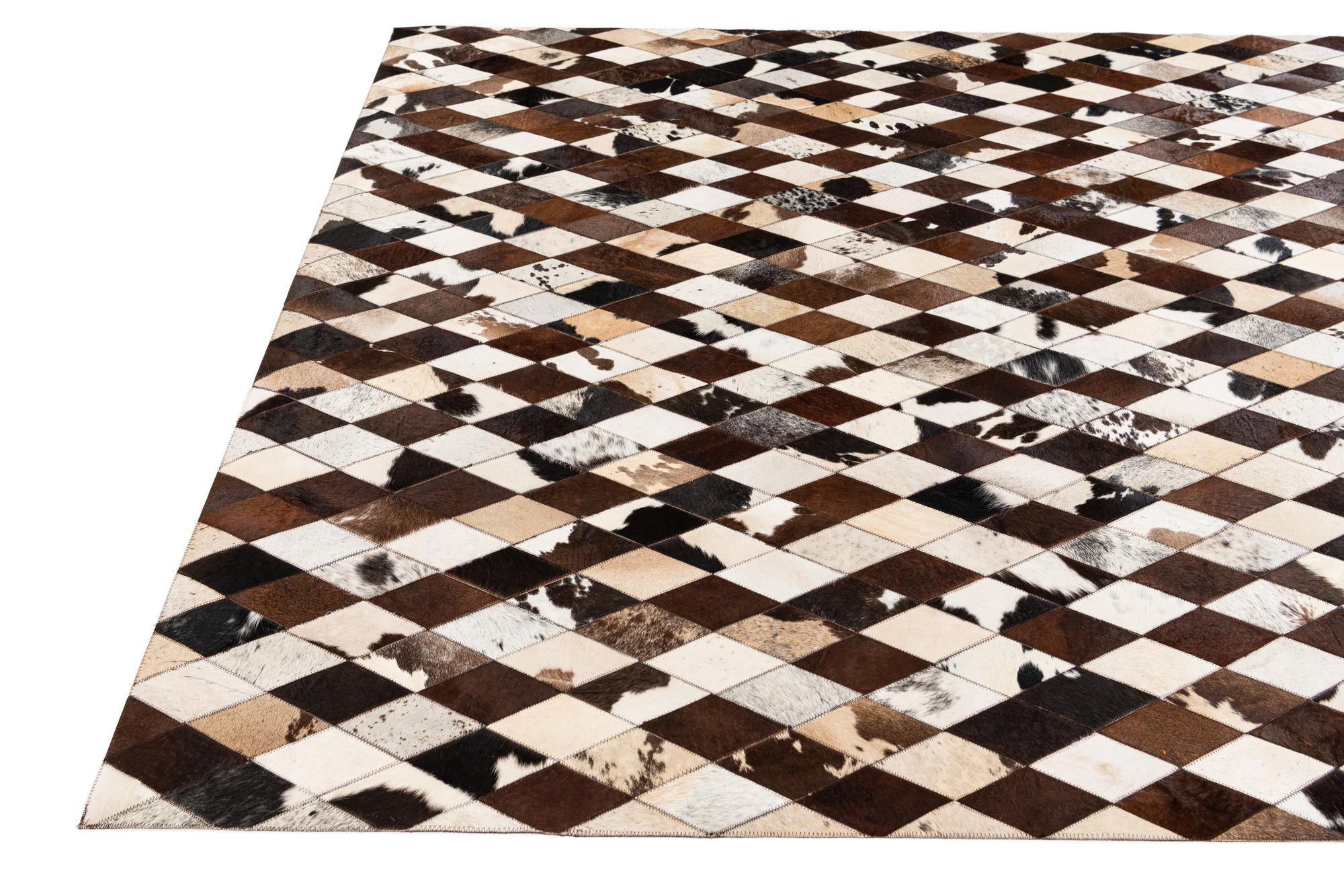 6' 7 x 9' 10 Cowhide Stocks Rug