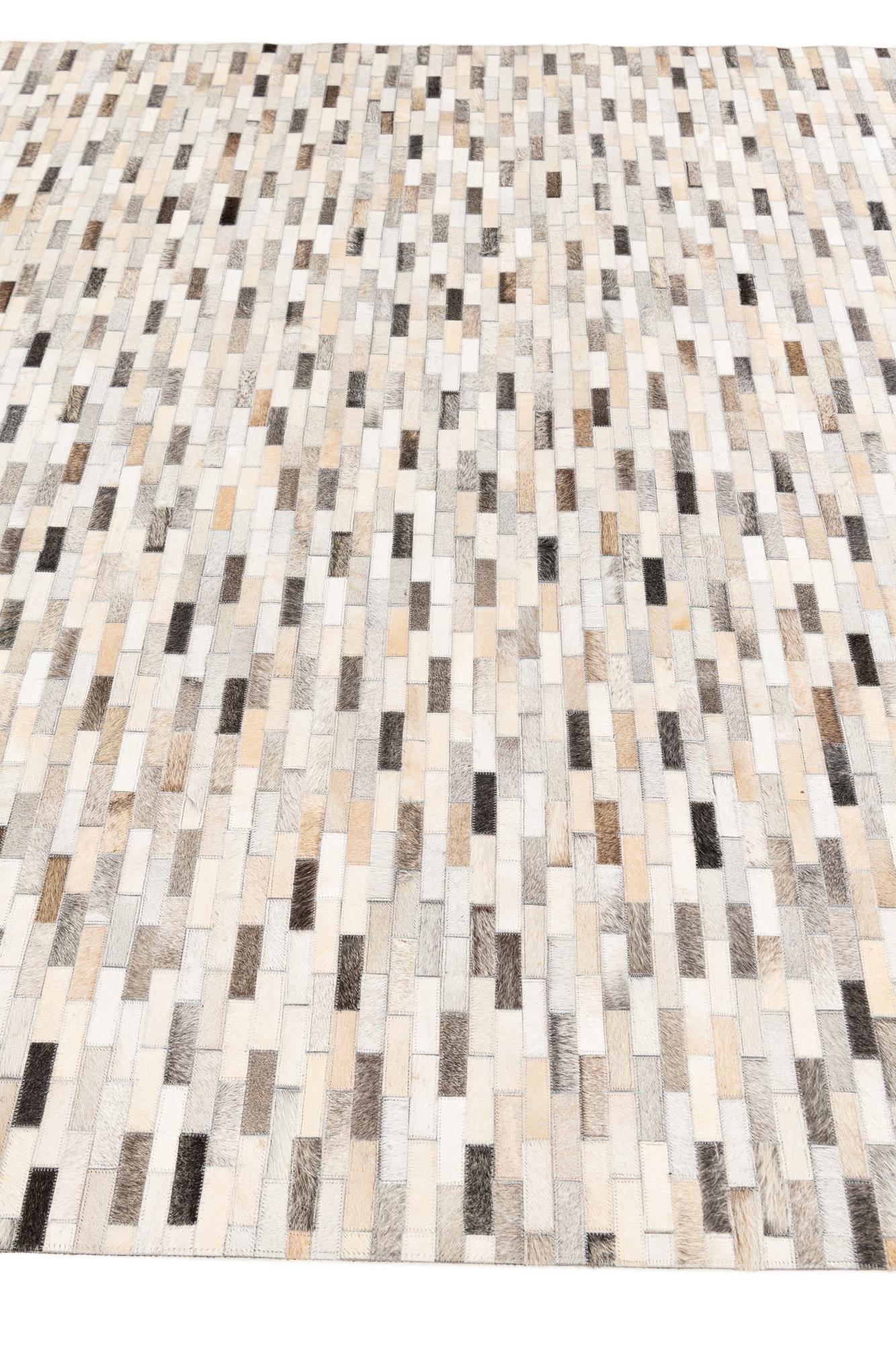 6' 8 x 10' Cowhide Stocks Rug