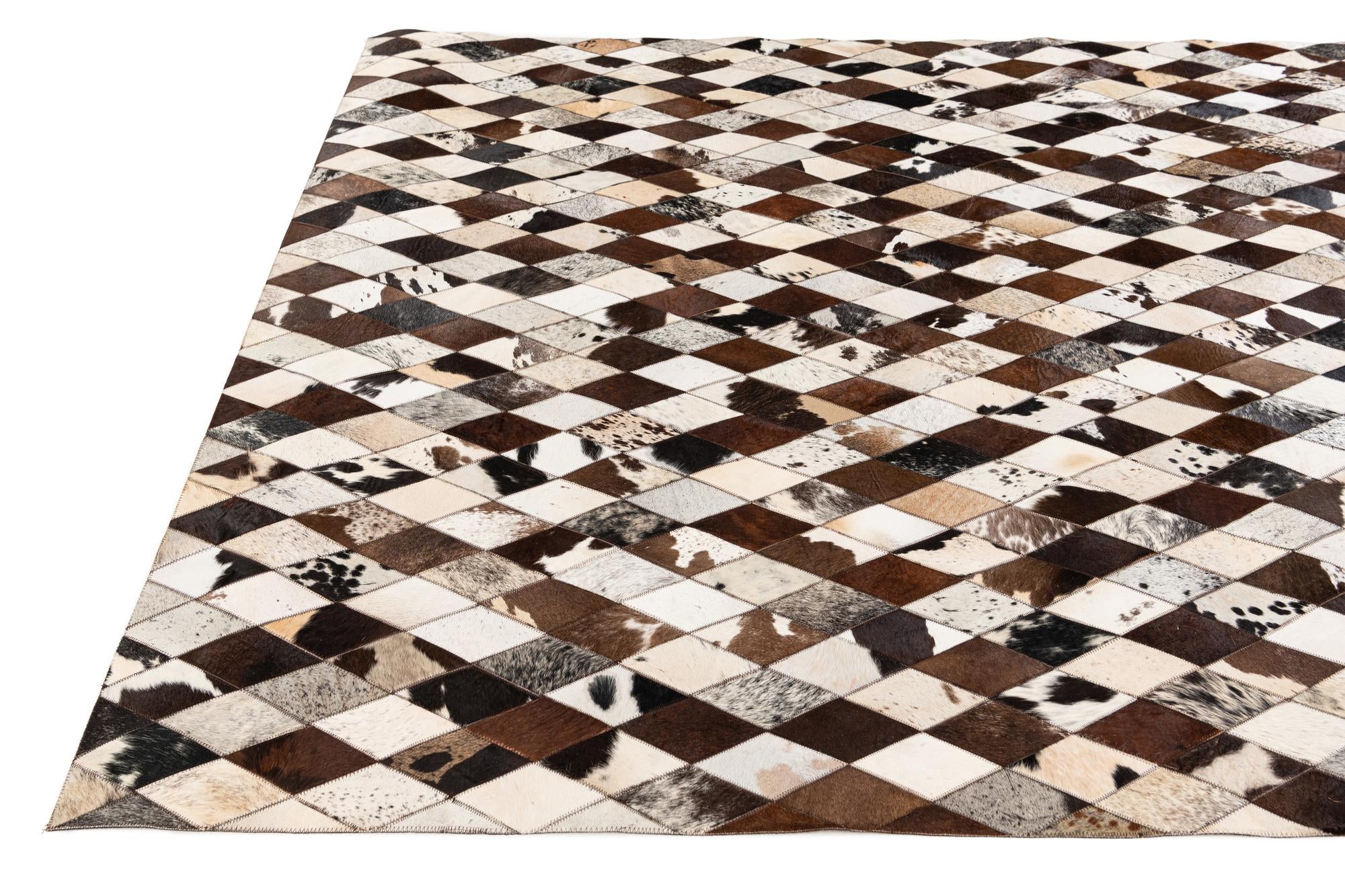 6' 7 x 9' 9 Cowhide Stocks Rug