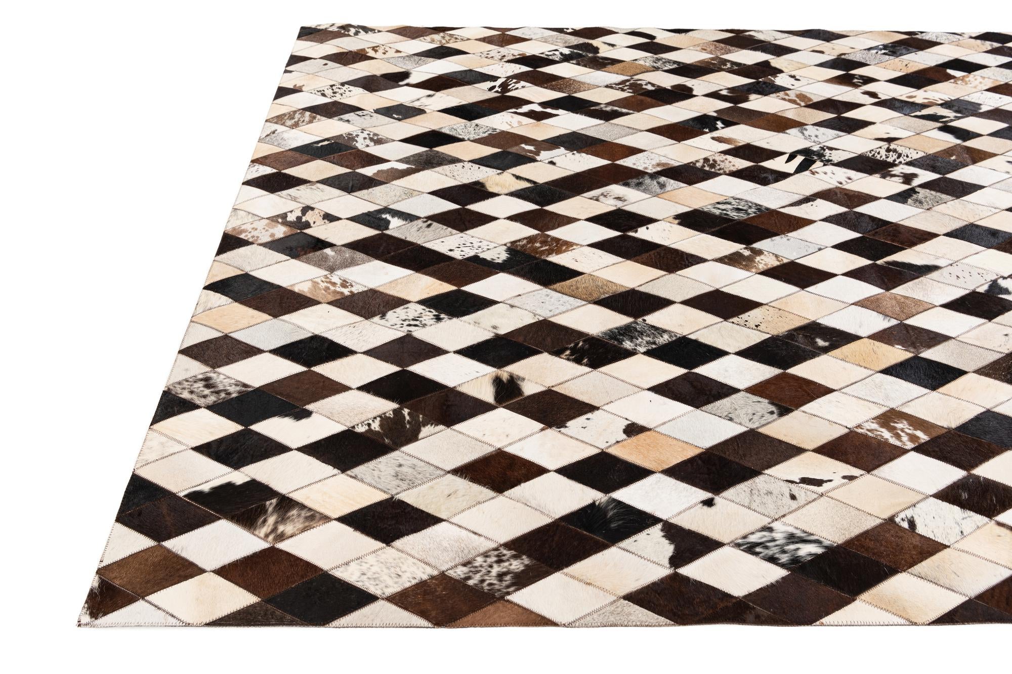 6' 7 x 9' 10 Cowhide Stocks Rug