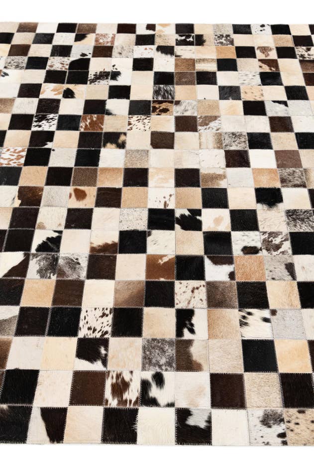 Detail image of 5' 2 x 8' Cowhide Stocks Rug