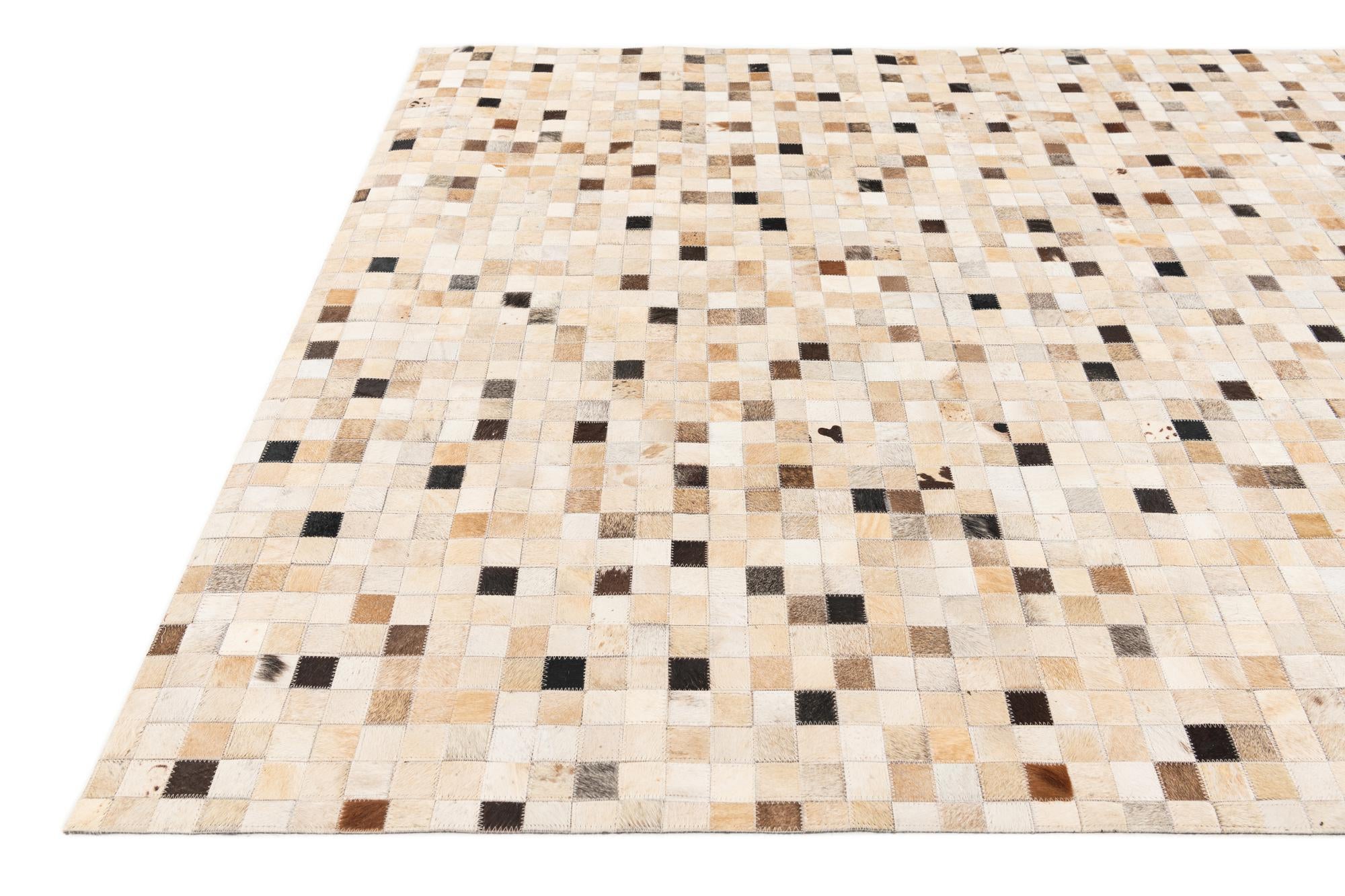 5' 3 x 7' 7 Cowhide Stocks Rug