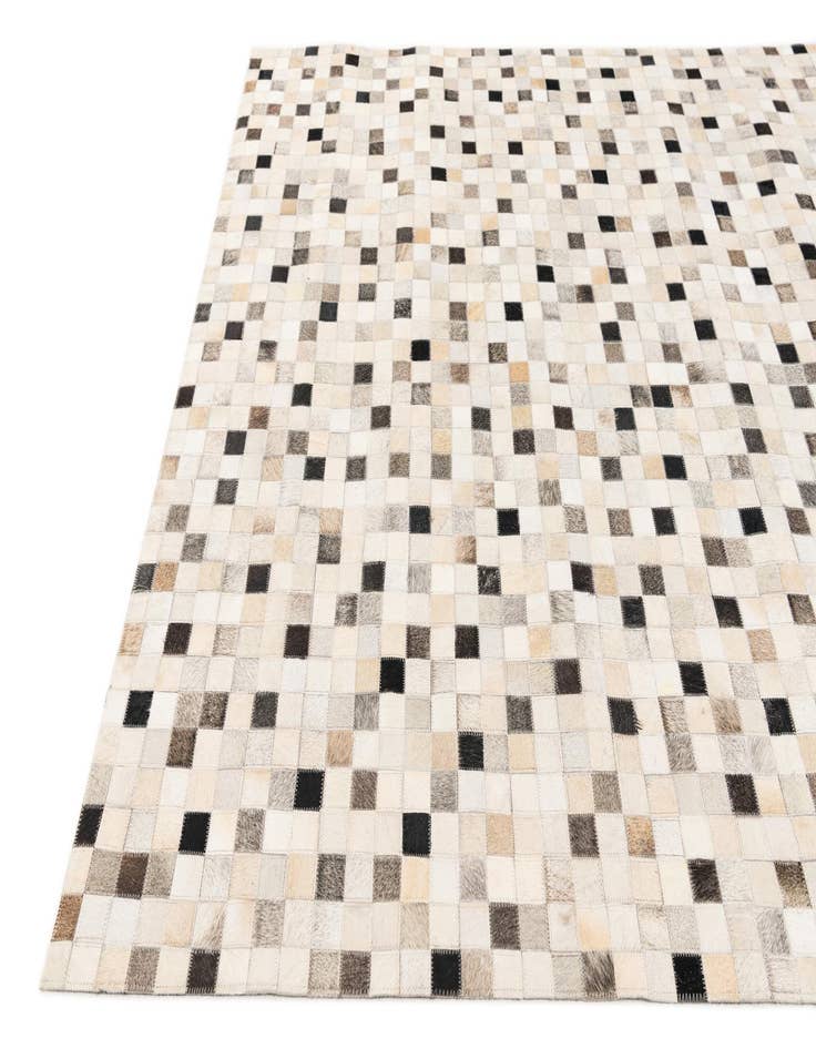 Detail image of 5' 1 x 8' 1 Cowhide Stocks Rug