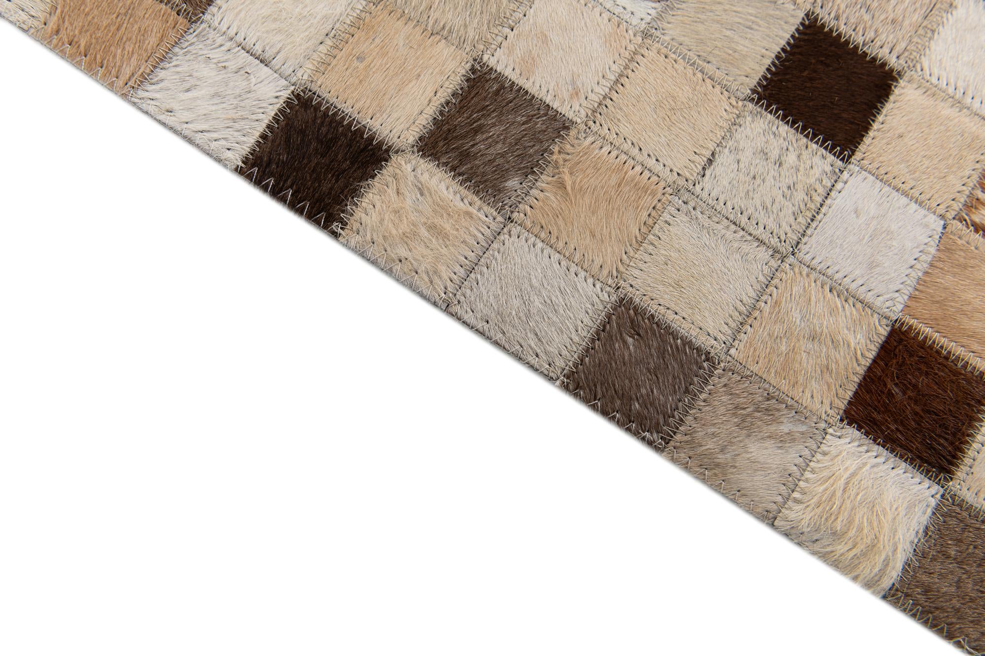 4' 11 x 8' Cowhide Stocks Rug