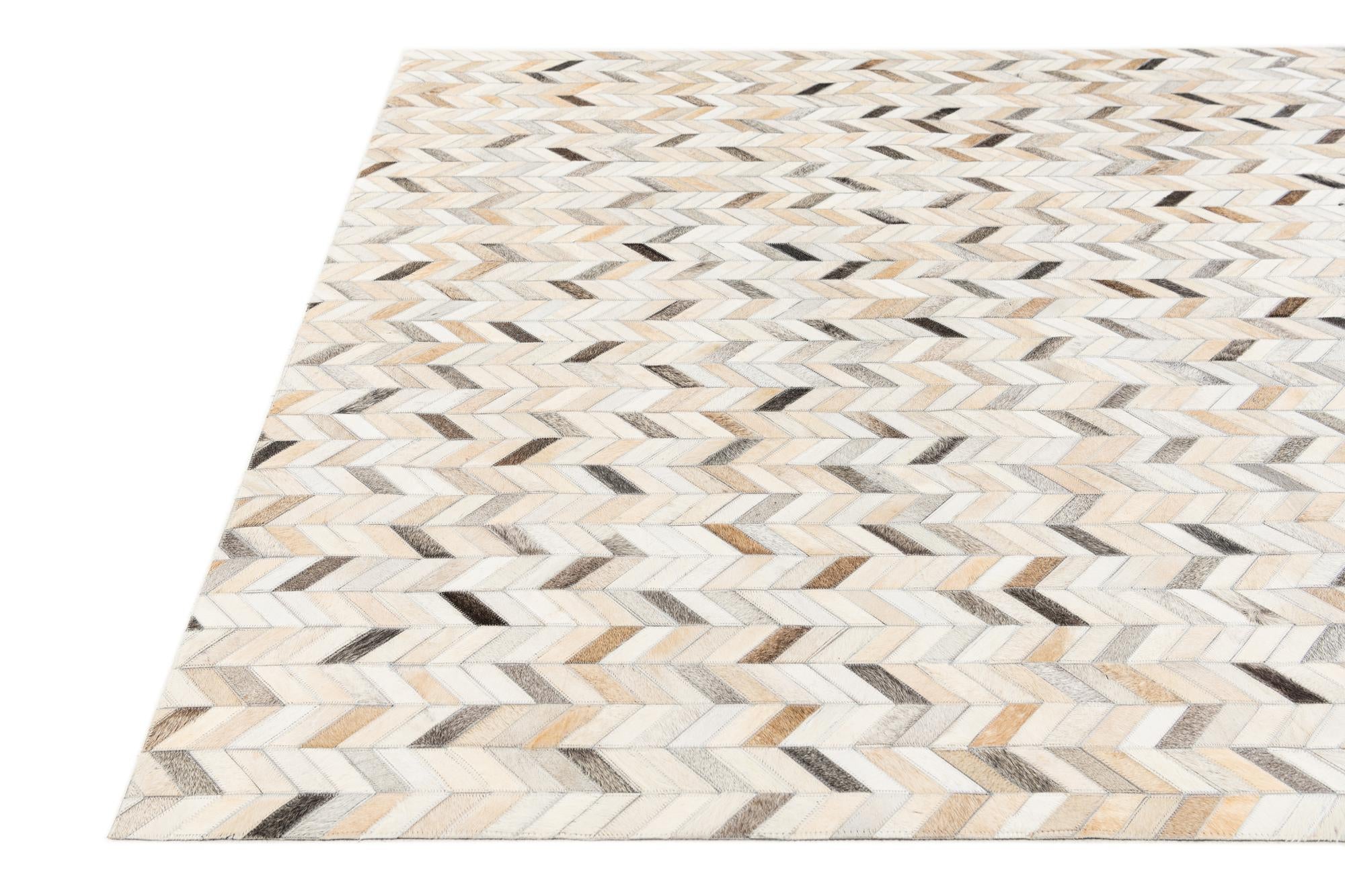 5' 8 x 8' 1 Cowhide Stocks Rug