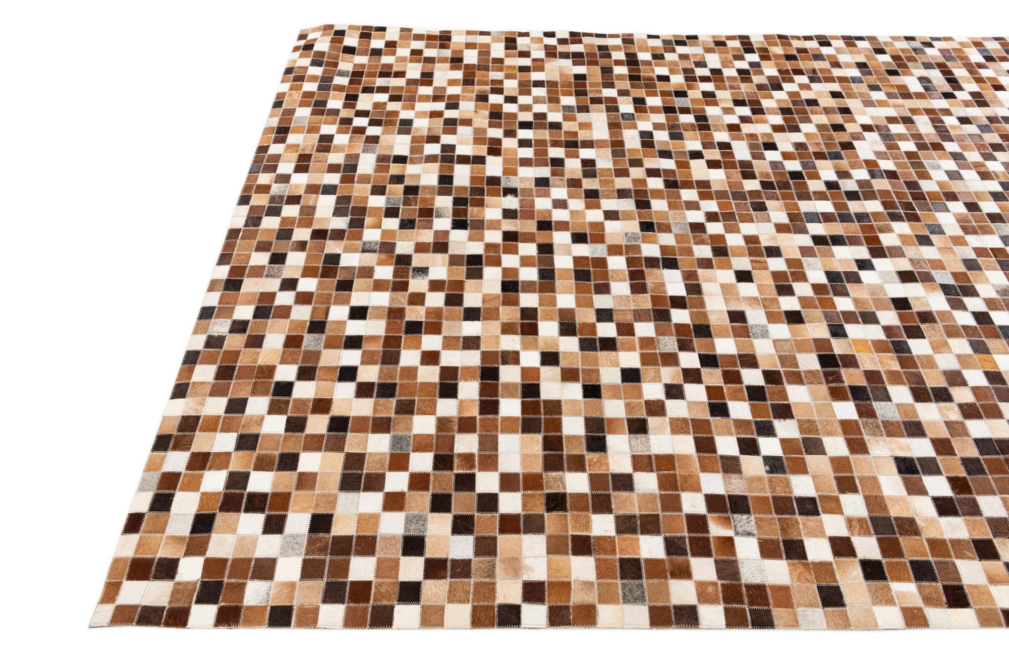 5' 9 x 7' 11 Cowhide Stocks Rug