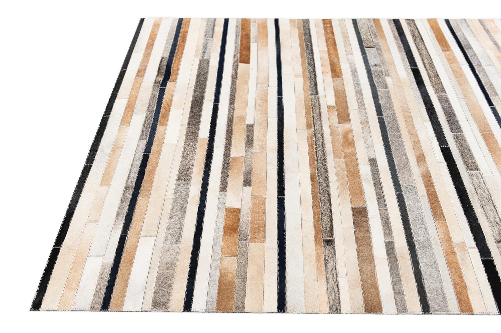 5' x 8' Cowhide Stocks Rug
