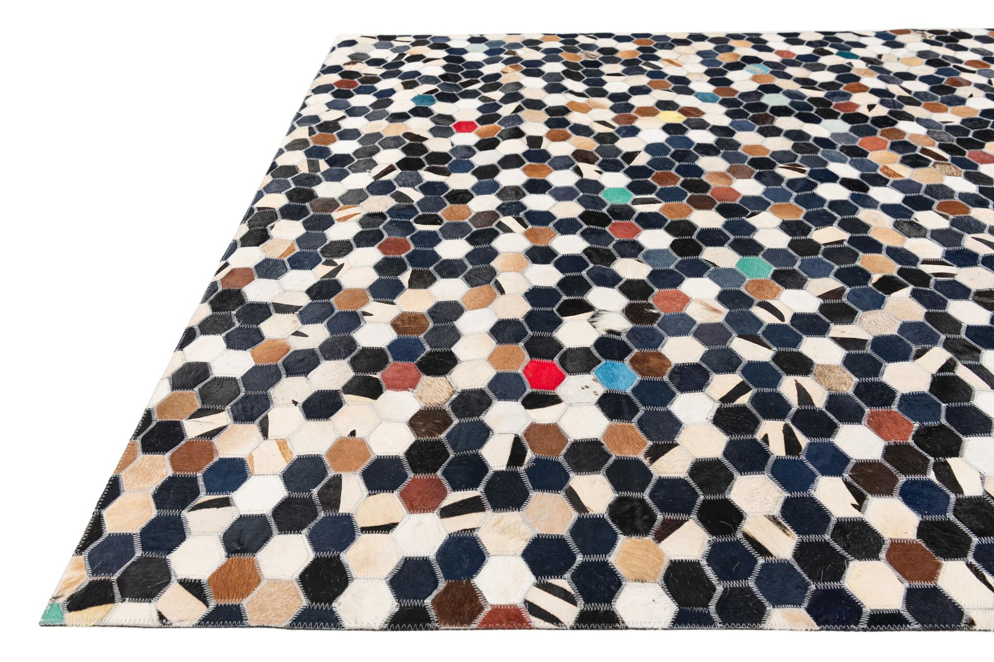 5' 1 x 8' Cowhide Stocks Rug