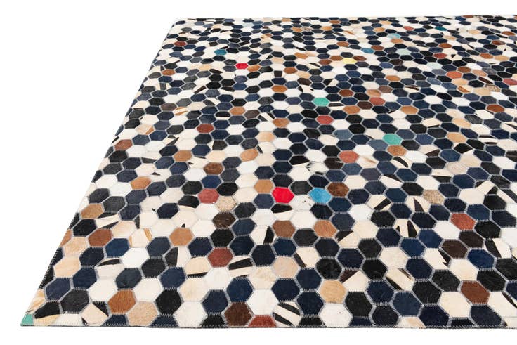 Detail image of 5' 1 x 8' Cowhide Stocks Rug