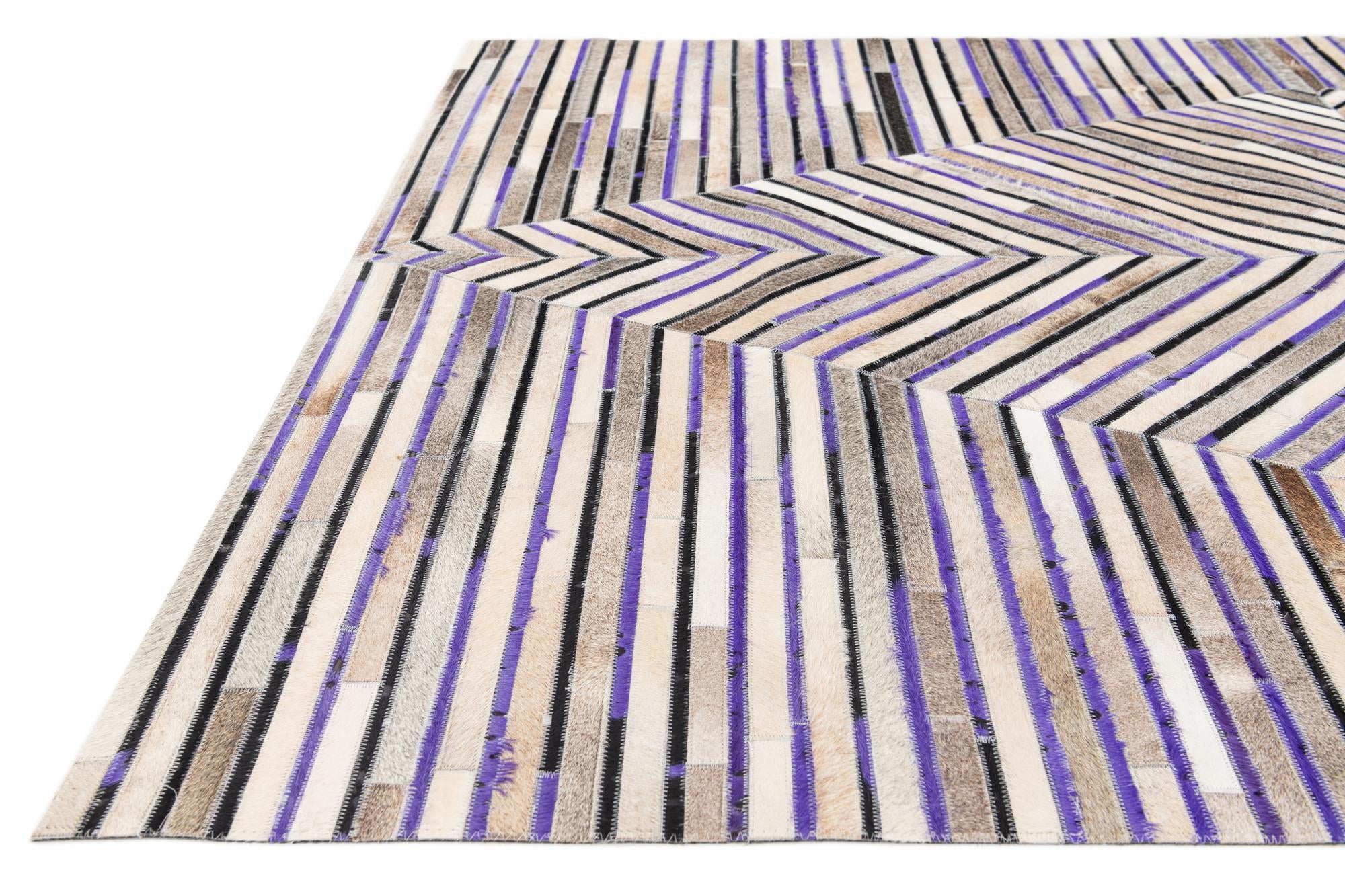 5' x 7' 10 Cowhide Stocks Rug