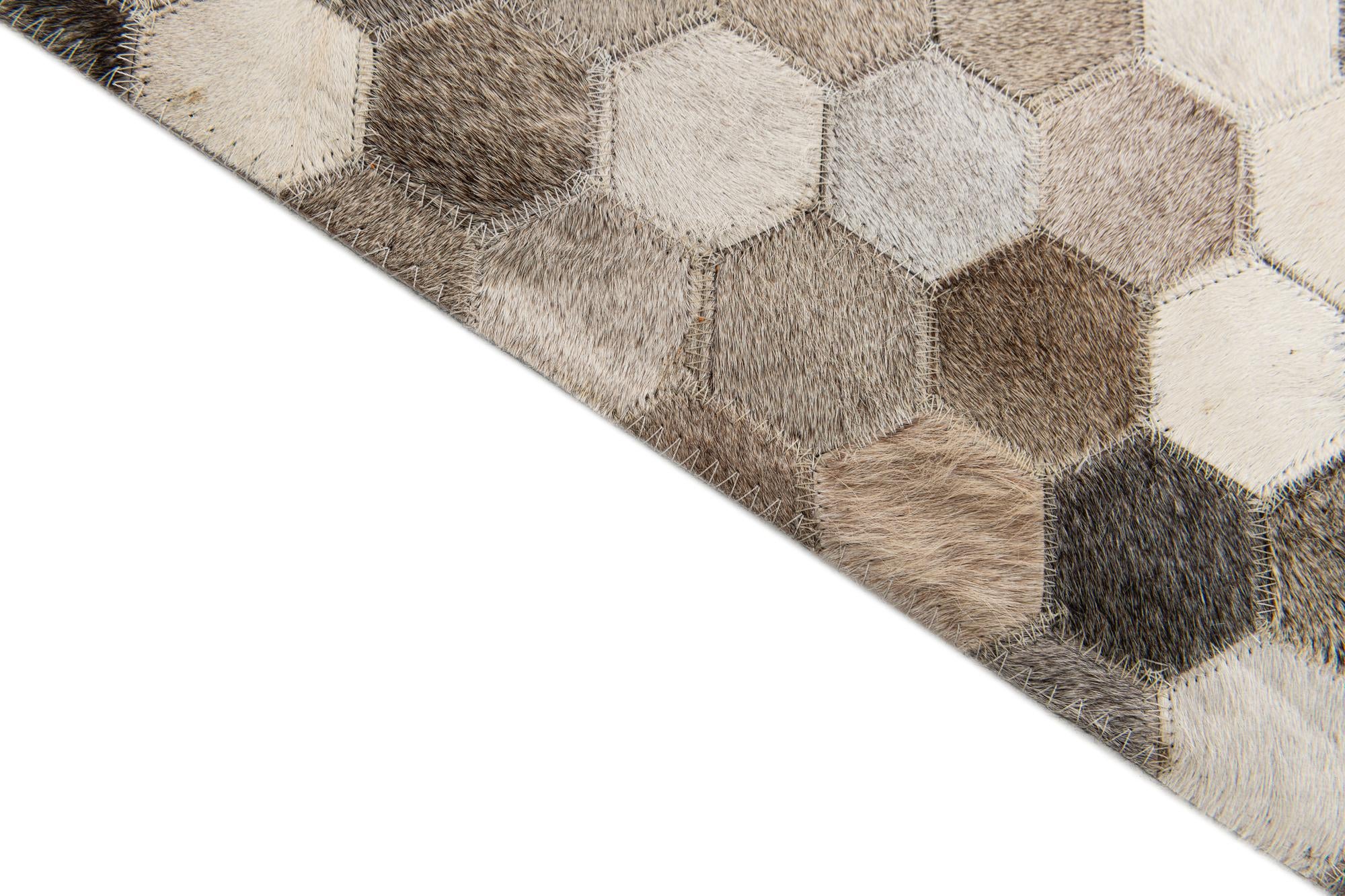 5' 1 x 8' Cowhide Stocks Rug