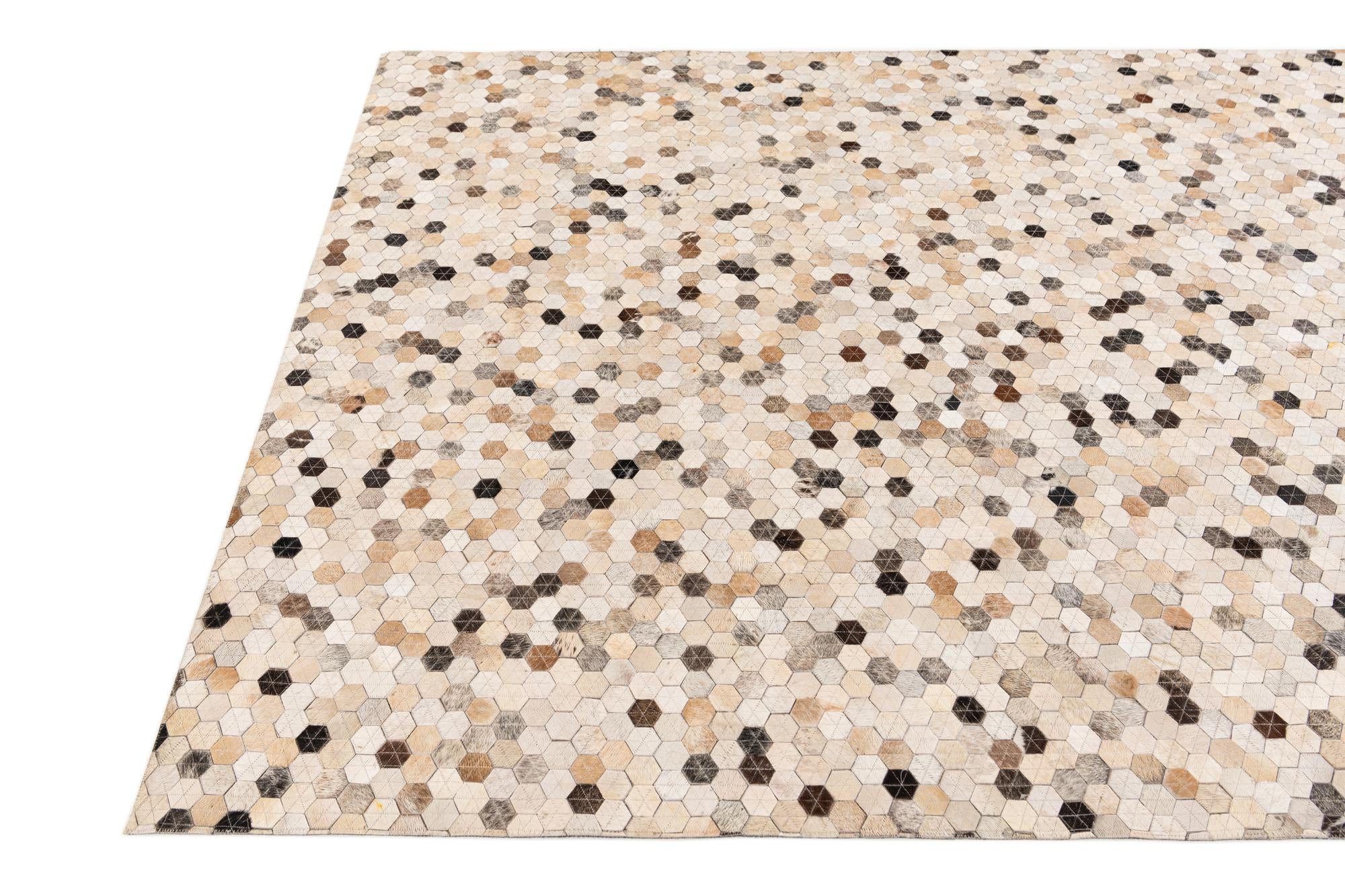 5' 4 x 7' 7 Cowhide Stocks Rug