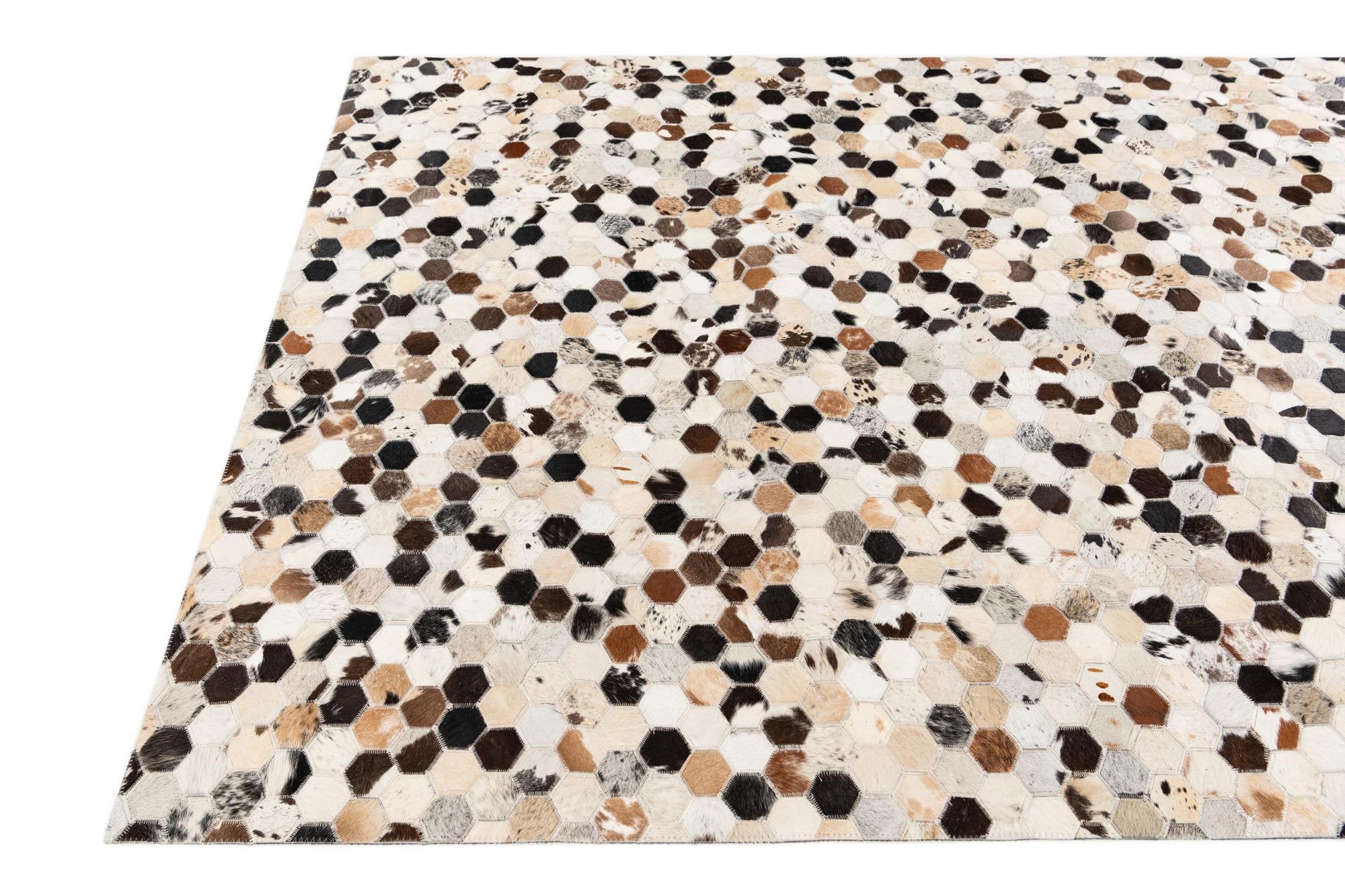 5' 11 x 8' Cowhide Stocks Rug